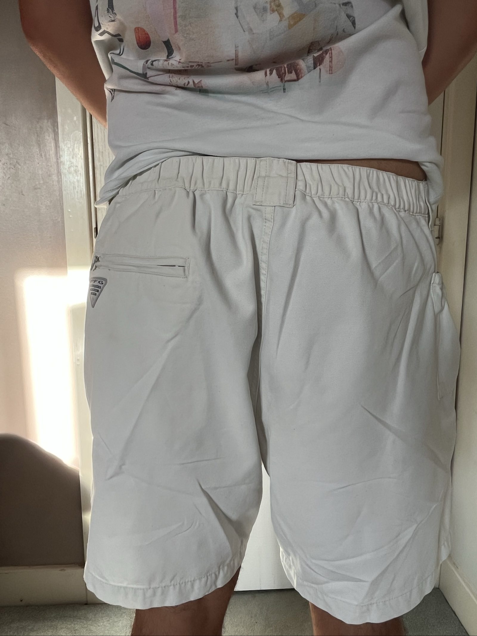 Columbia Men's White PFG Cargo Shorts Medium image 5
