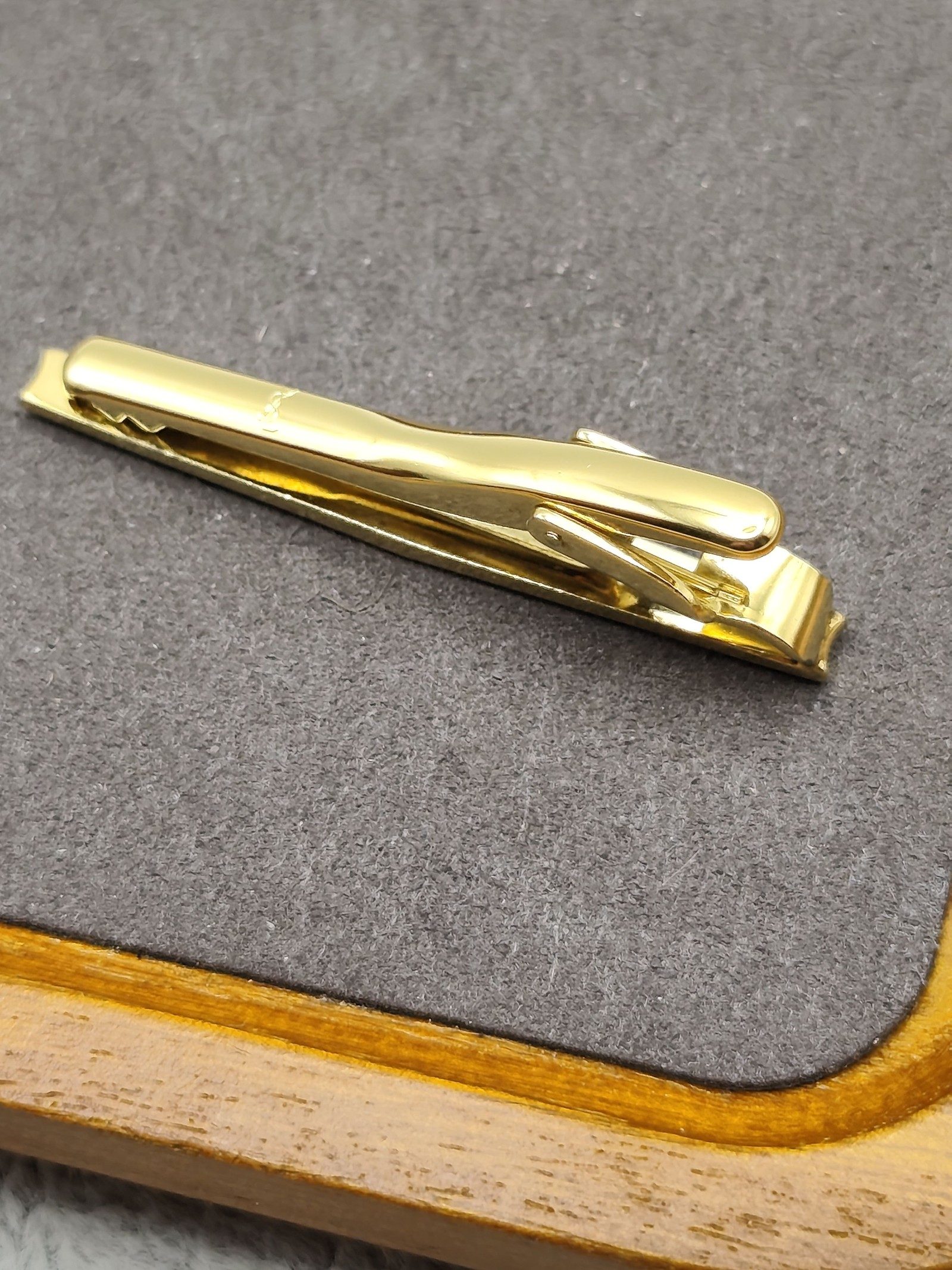 Yves Saint Laurent Gold & Black Cufflinks & Tie Clip Set image 5