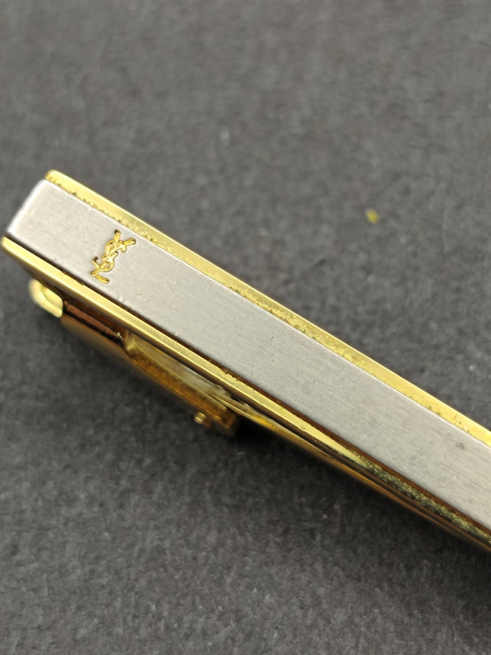 Yves Saint Laurent Gold & Silver Tie Clip & Cufflinks Set image 5