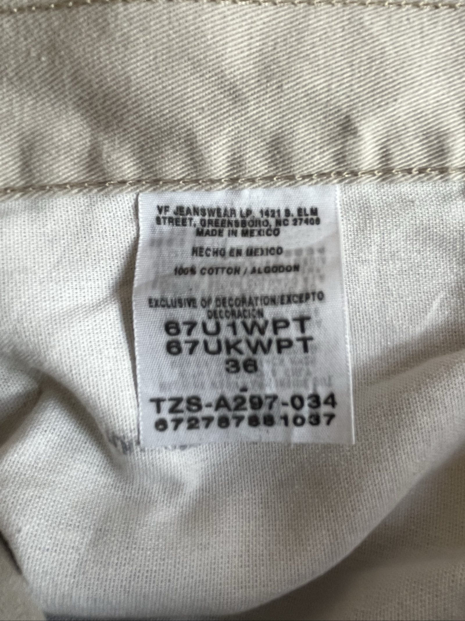 Wrangler Beige Cotton Cargo Shorts 36 Men's image 5