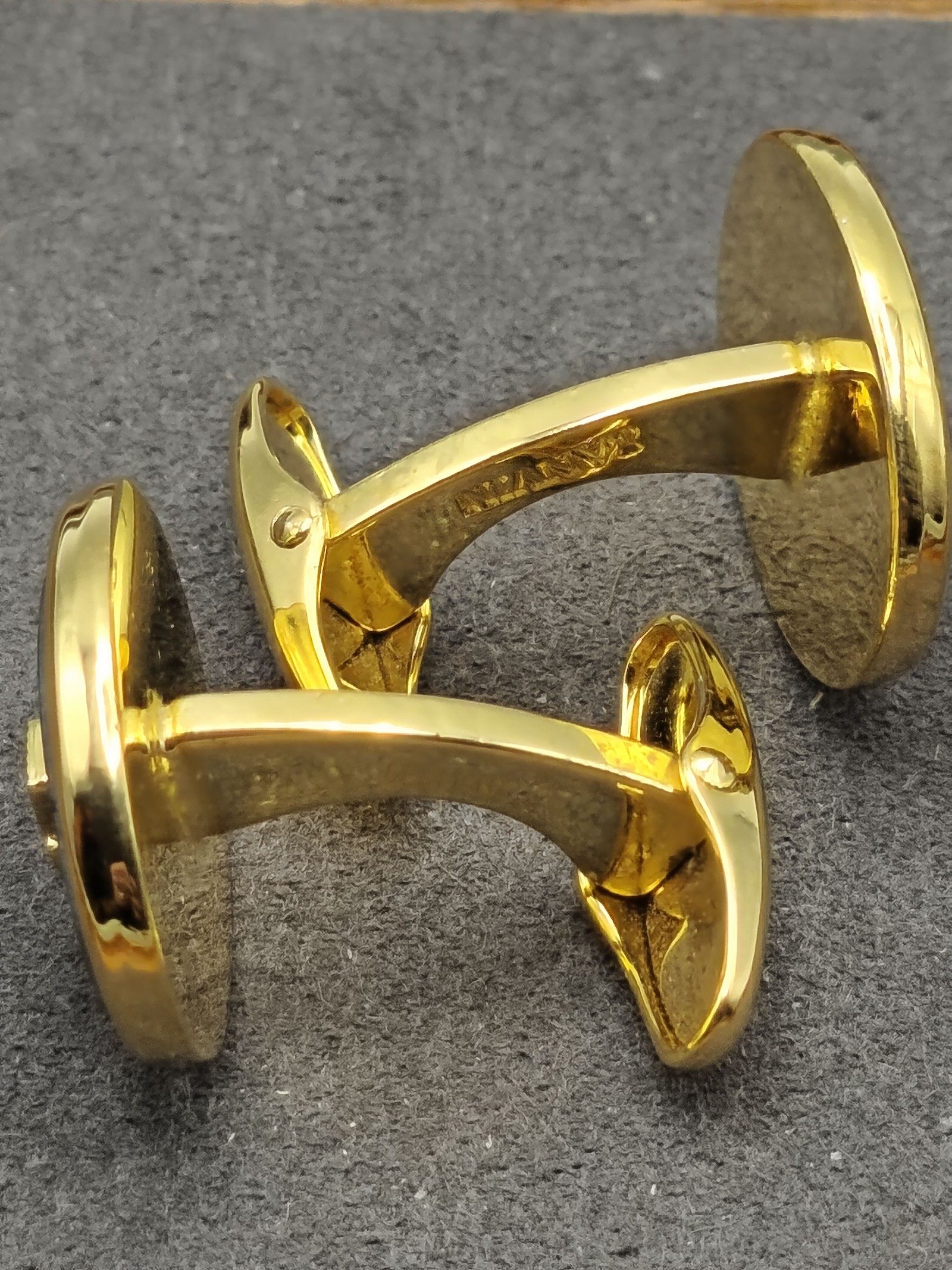 Lanvin Gold & Black Oval Cufflinks with Box image 6