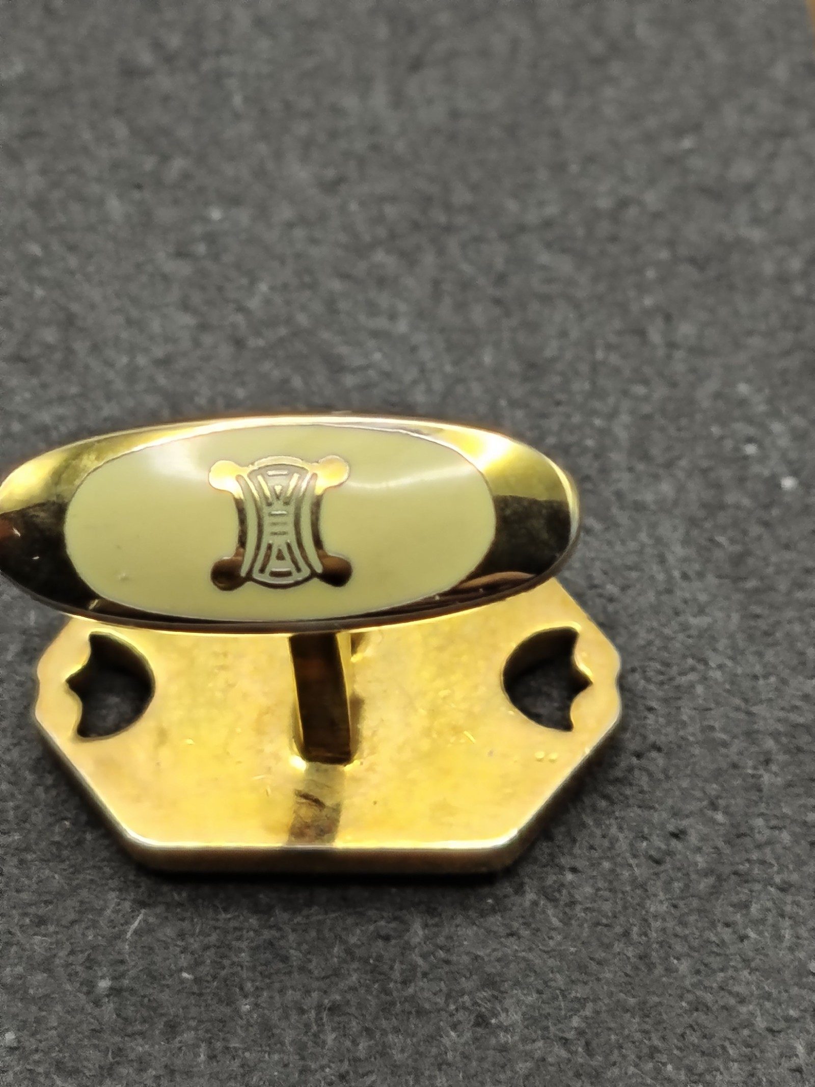 Celine Gold & Silver Tone Horse Carriage Cufflinks image 8