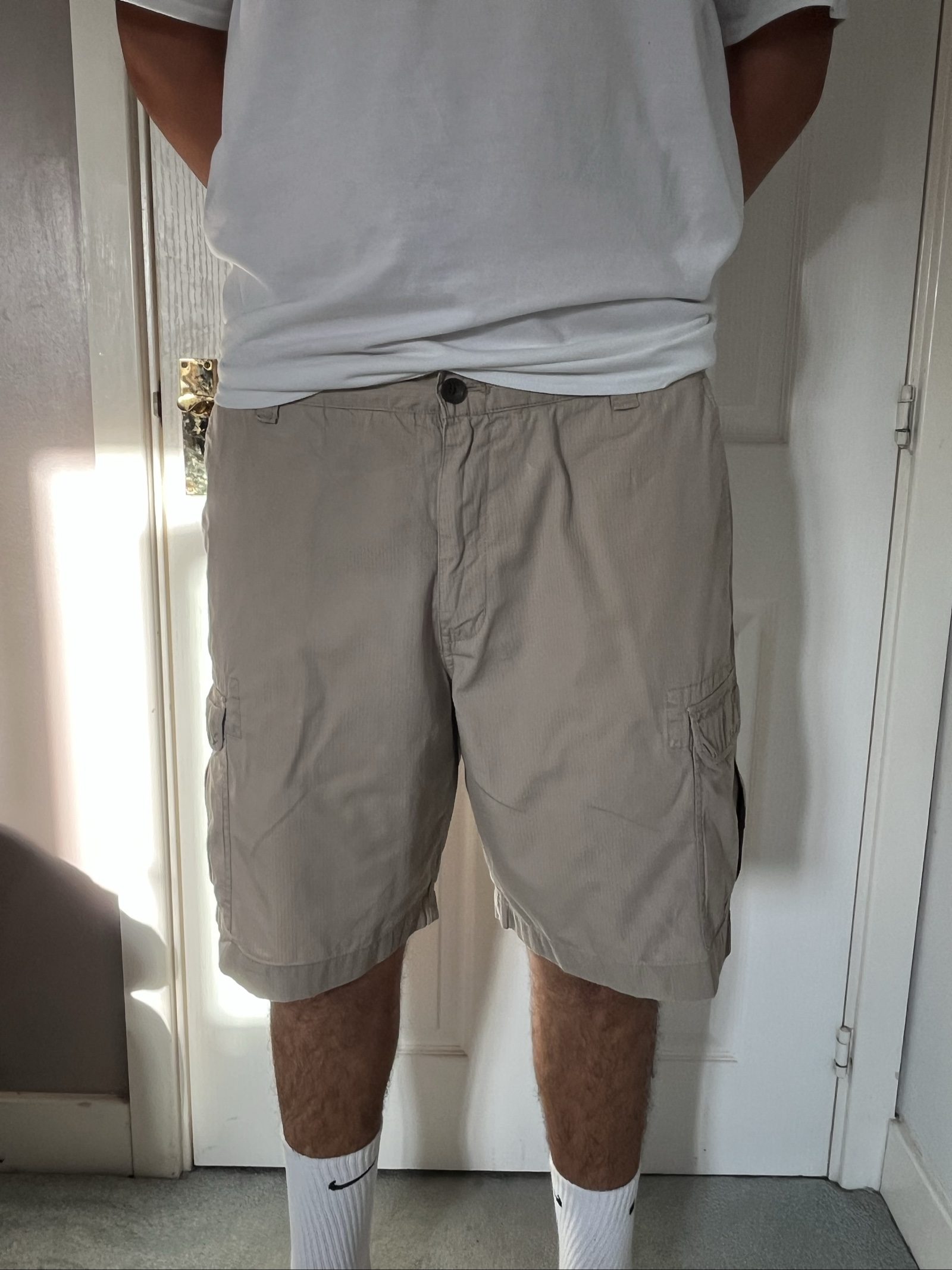 Chaps Men's Beige Cotton Cargo Shorts Size Xl