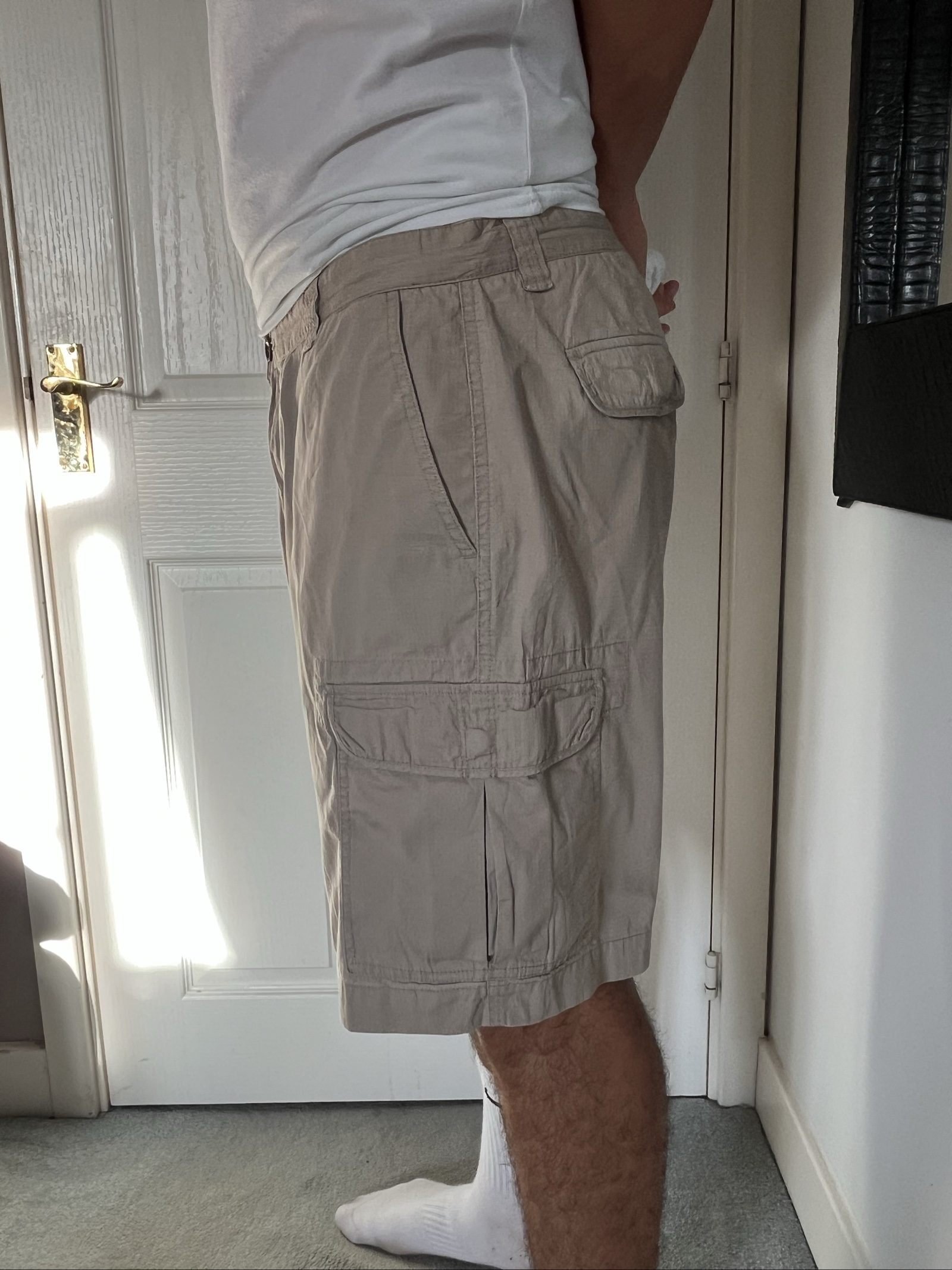 Chaps Men's Beige Cotton Cargo Shorts Size Xl image 2