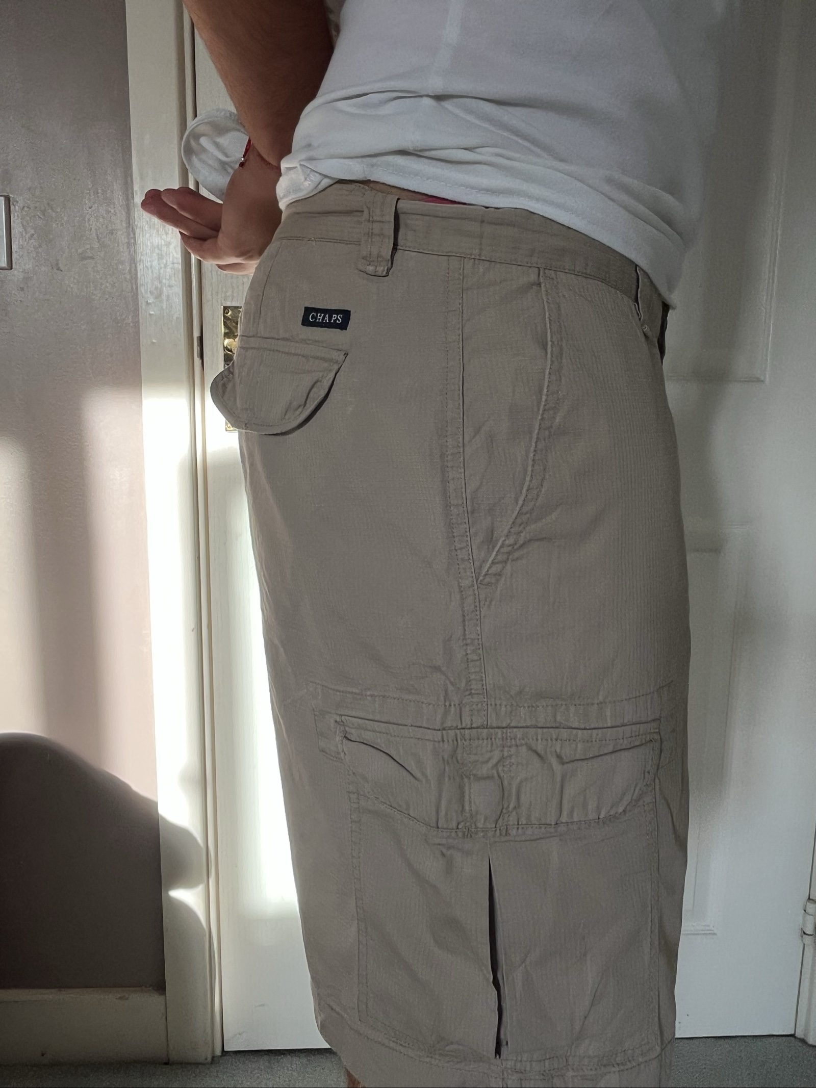 Chaps Men's Beige Cotton Cargo Shorts Size Xl image 3