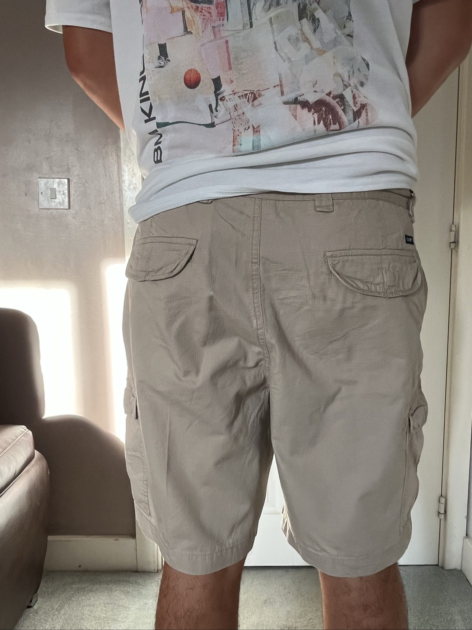 Chaps Men's Beige Cotton Cargo Shorts Size Xl image 4