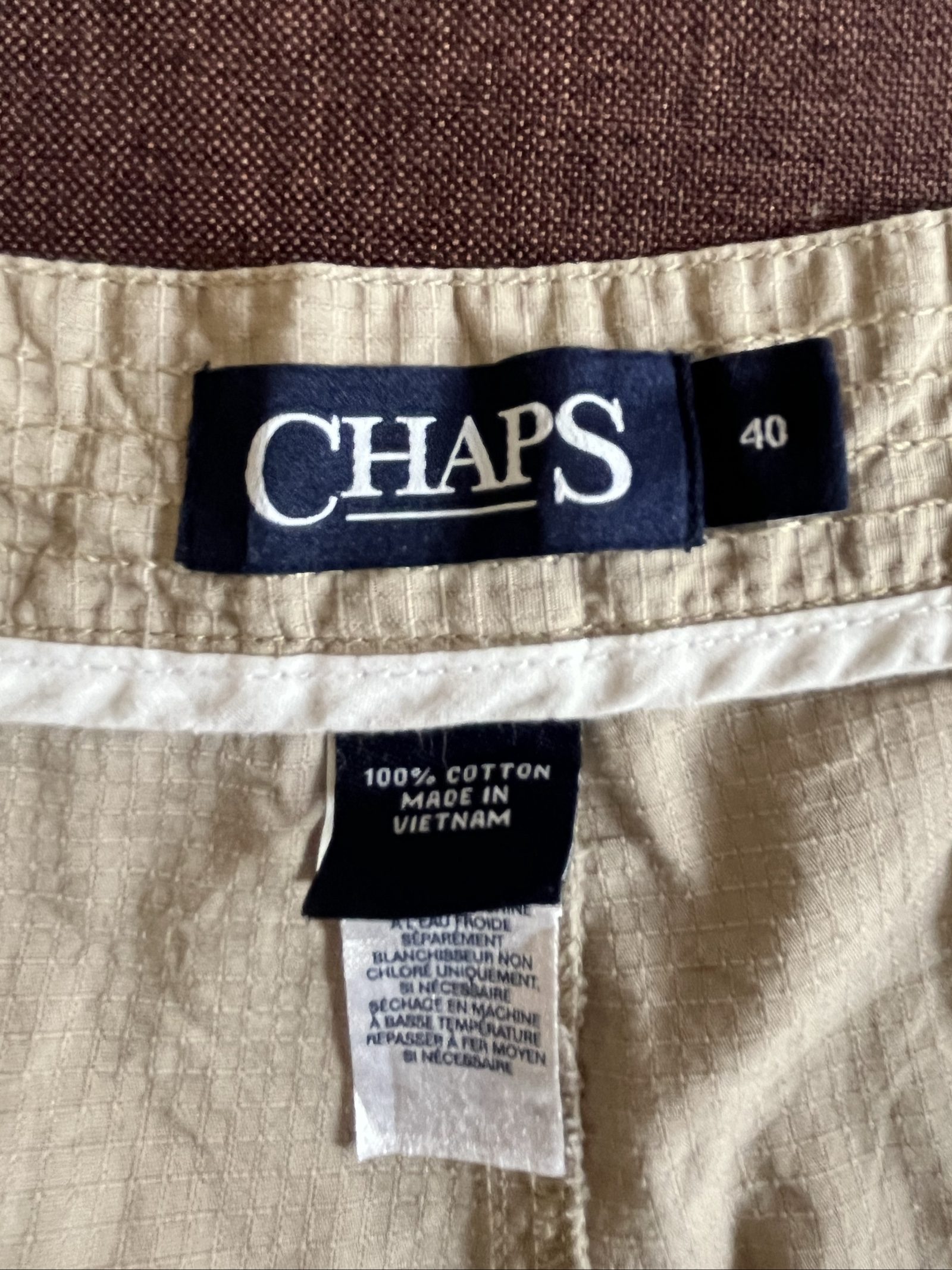 Chaps Men's Beige Cotton Cargo Shorts Size Xl image 5