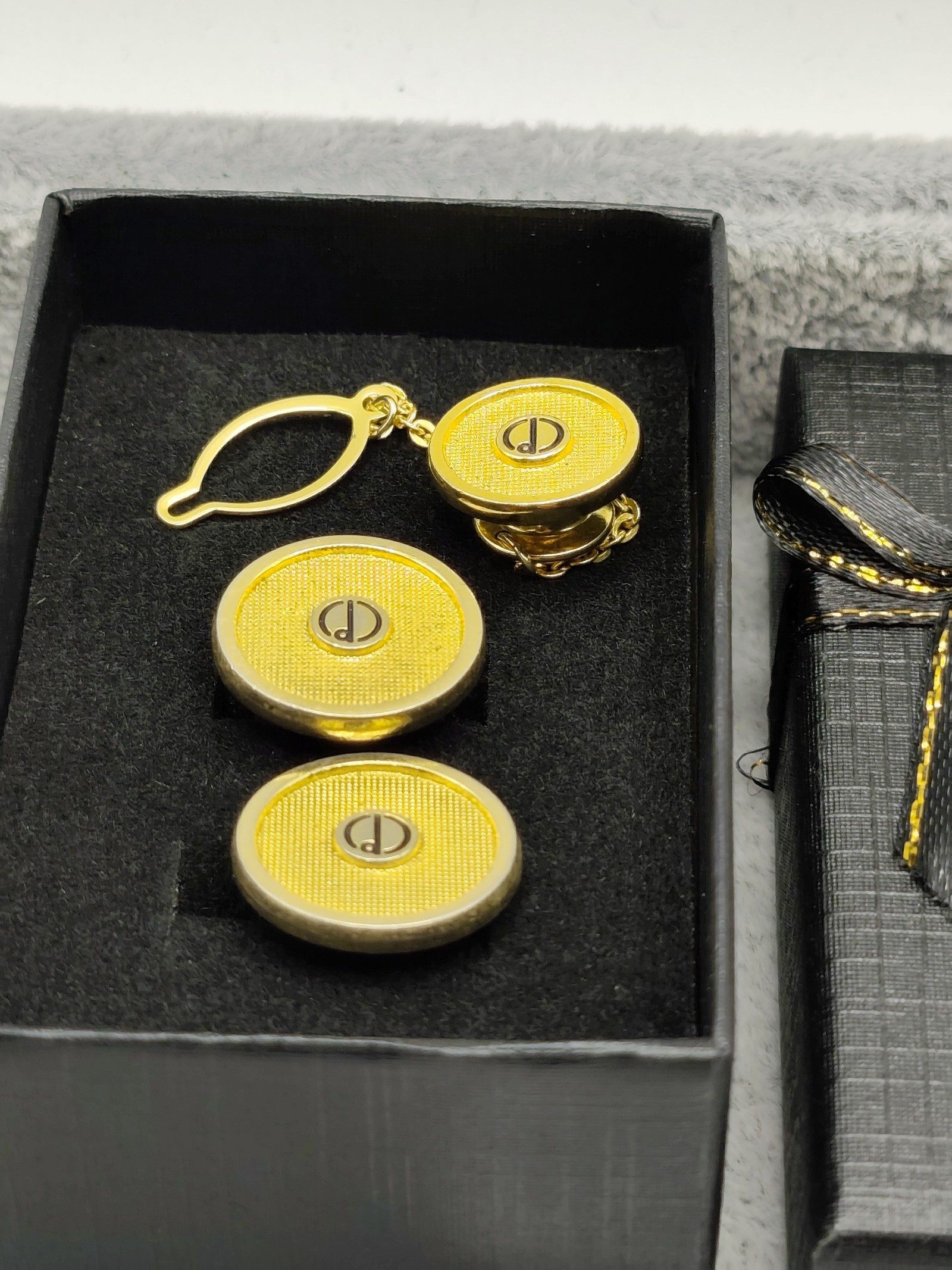 Dunhill Gold Tone Round Logo Cufflinks image 2