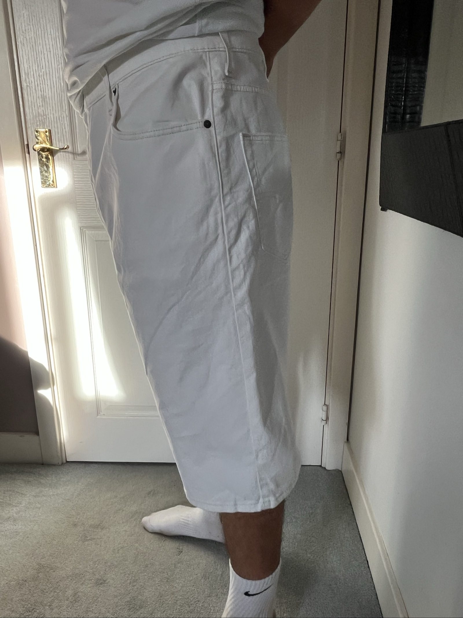 Levi's White 569 Men's Denim Shorts W42 image 3