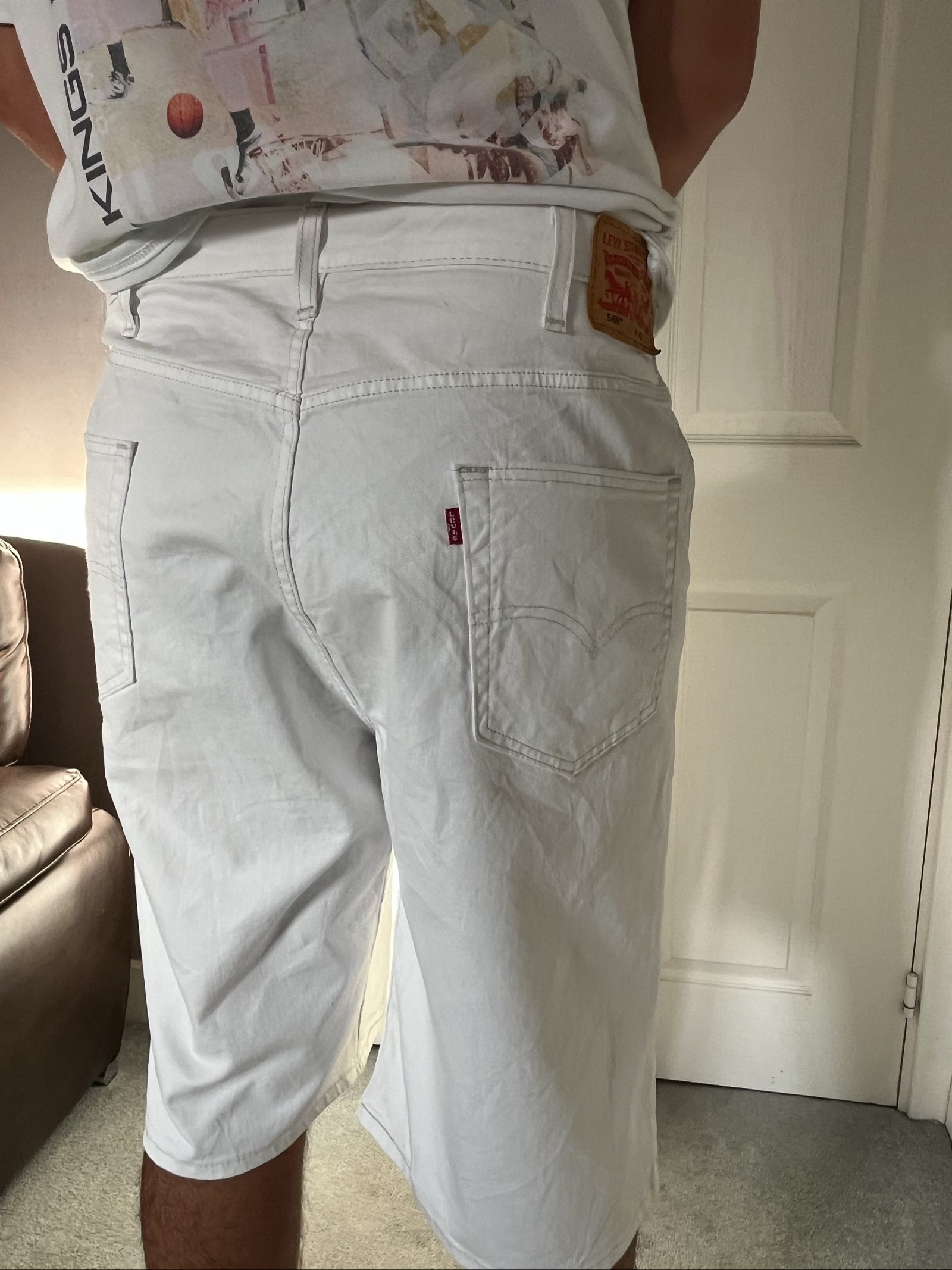 Levi's White 569 Men's Denim Shorts W42 image 4