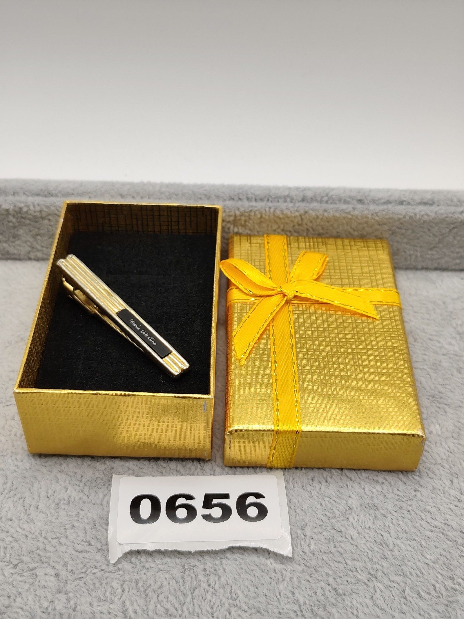 Mario Valentino Gold & Black Men's Tie Clip