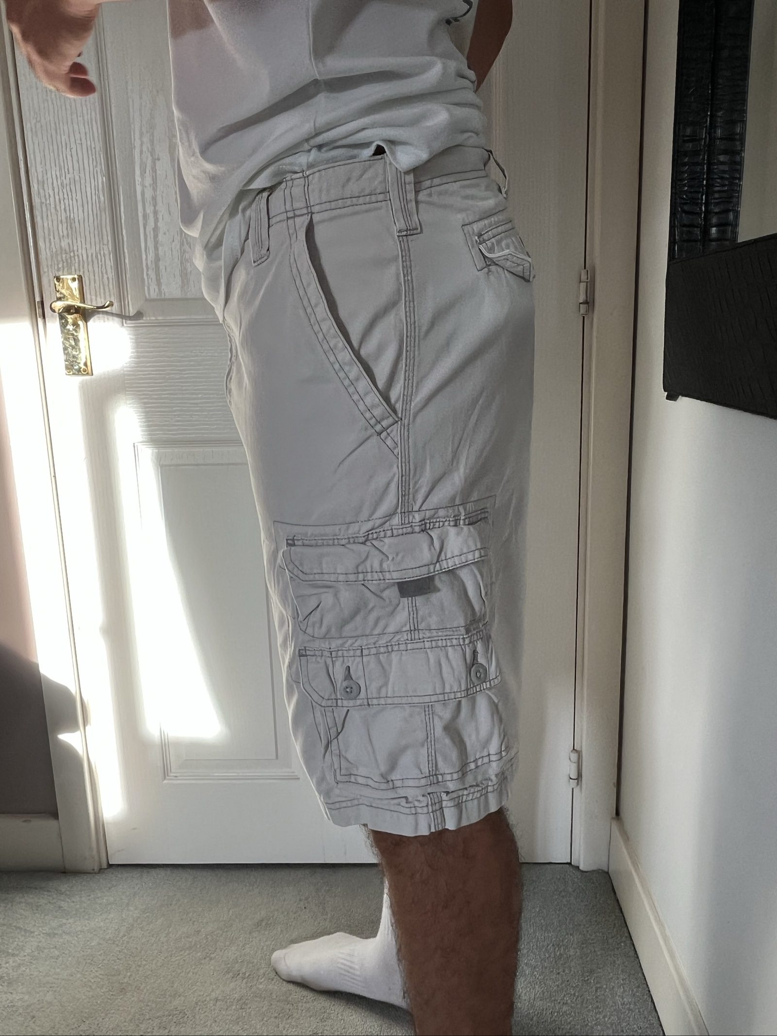 Lee Men's Beige Cargo Shorts large Multi Pocket