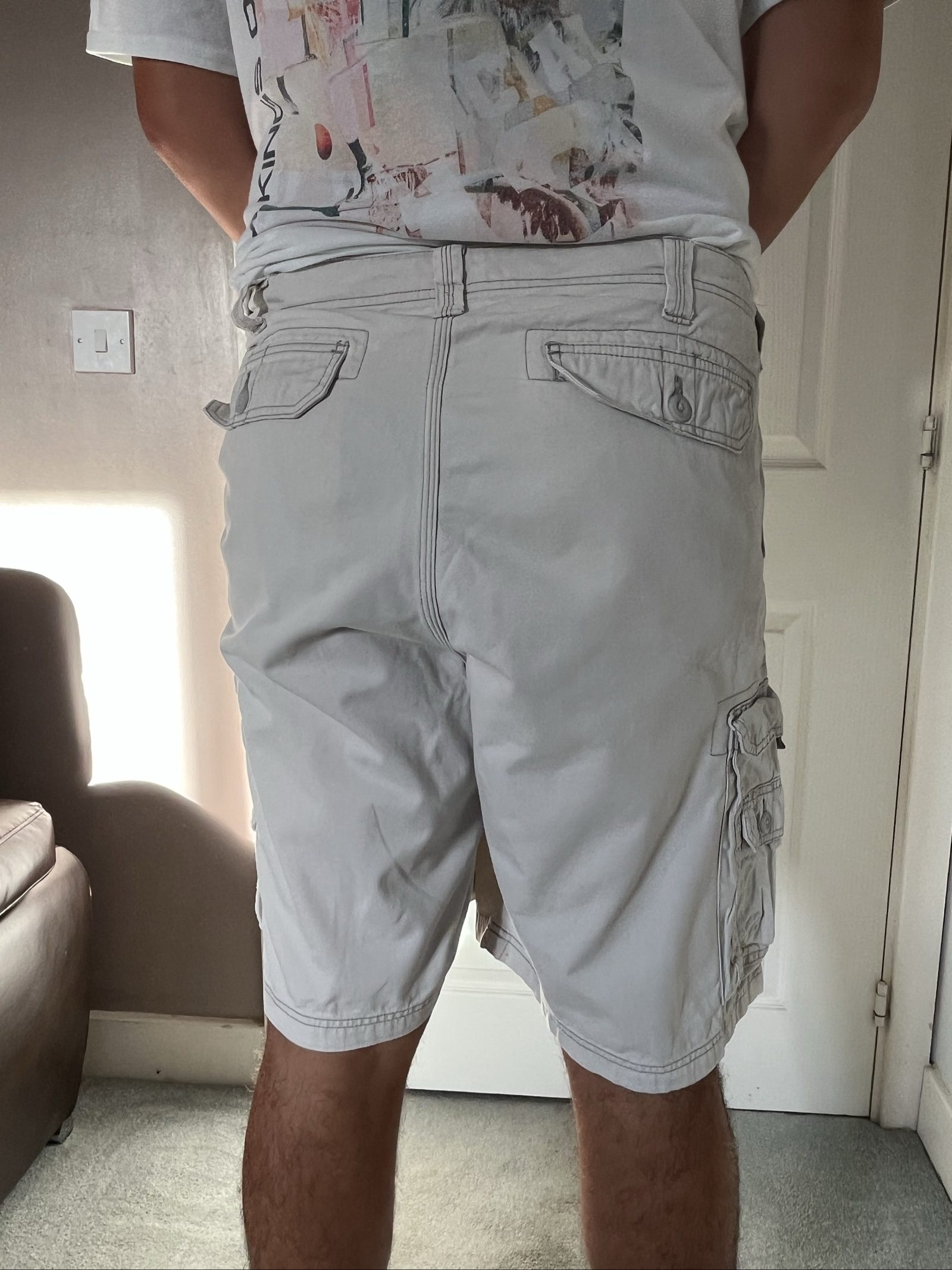 Lee Men's Beige Cargo Shorts large Multi Pocket image 4