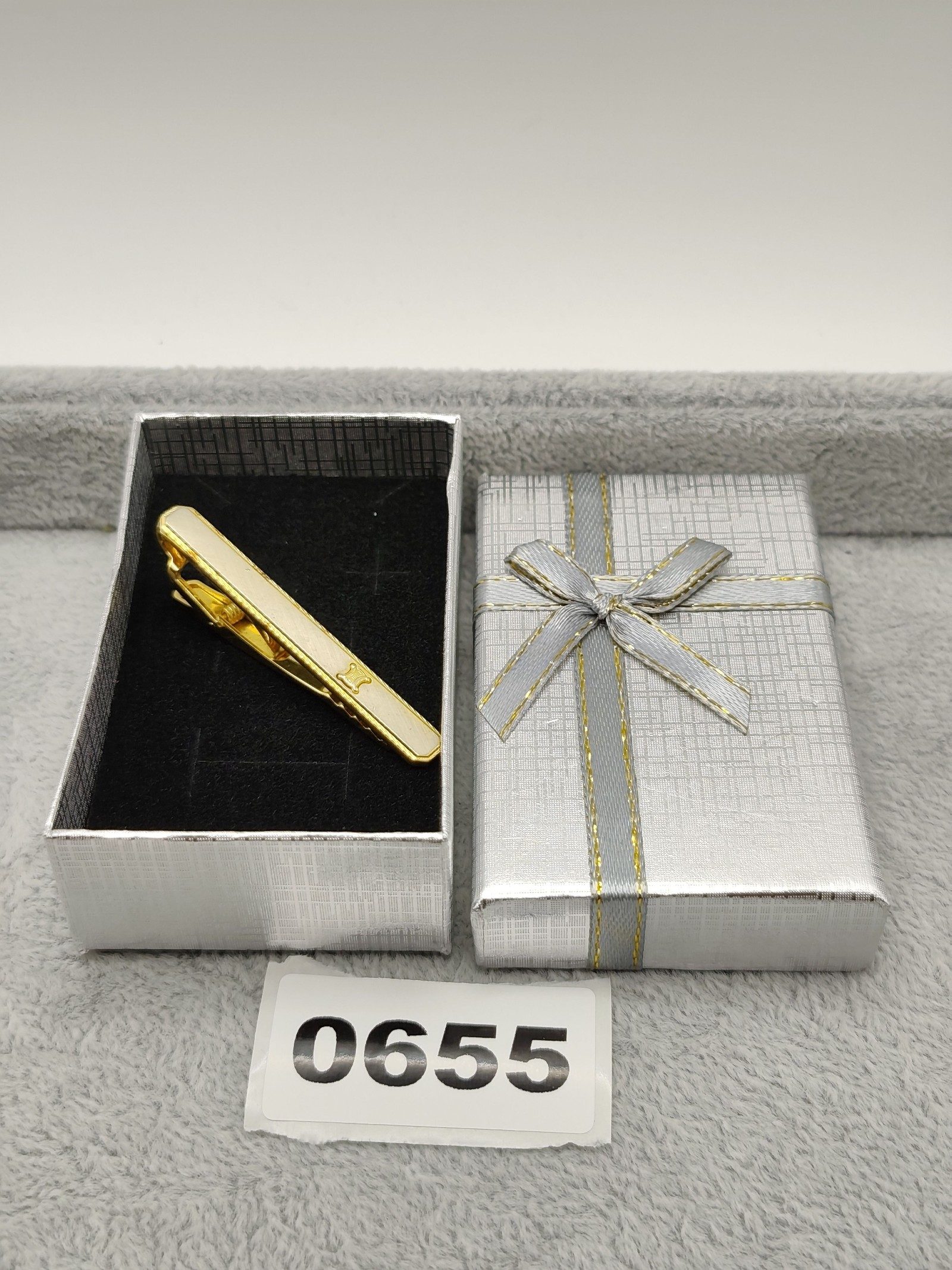 Celine Gold & White Silver 925 Tie Clip