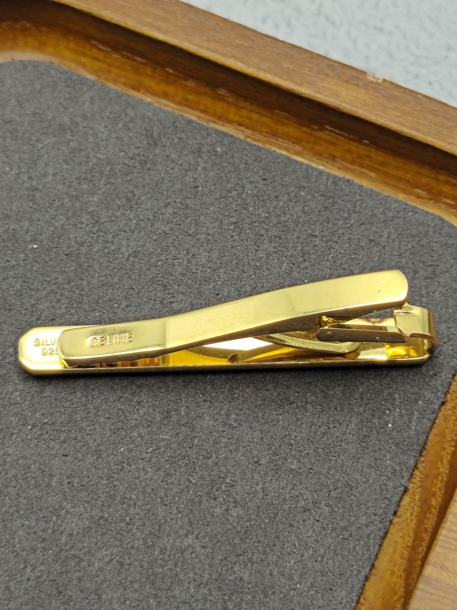 Celine Gold & White Silver 925 Tie Clip image 3