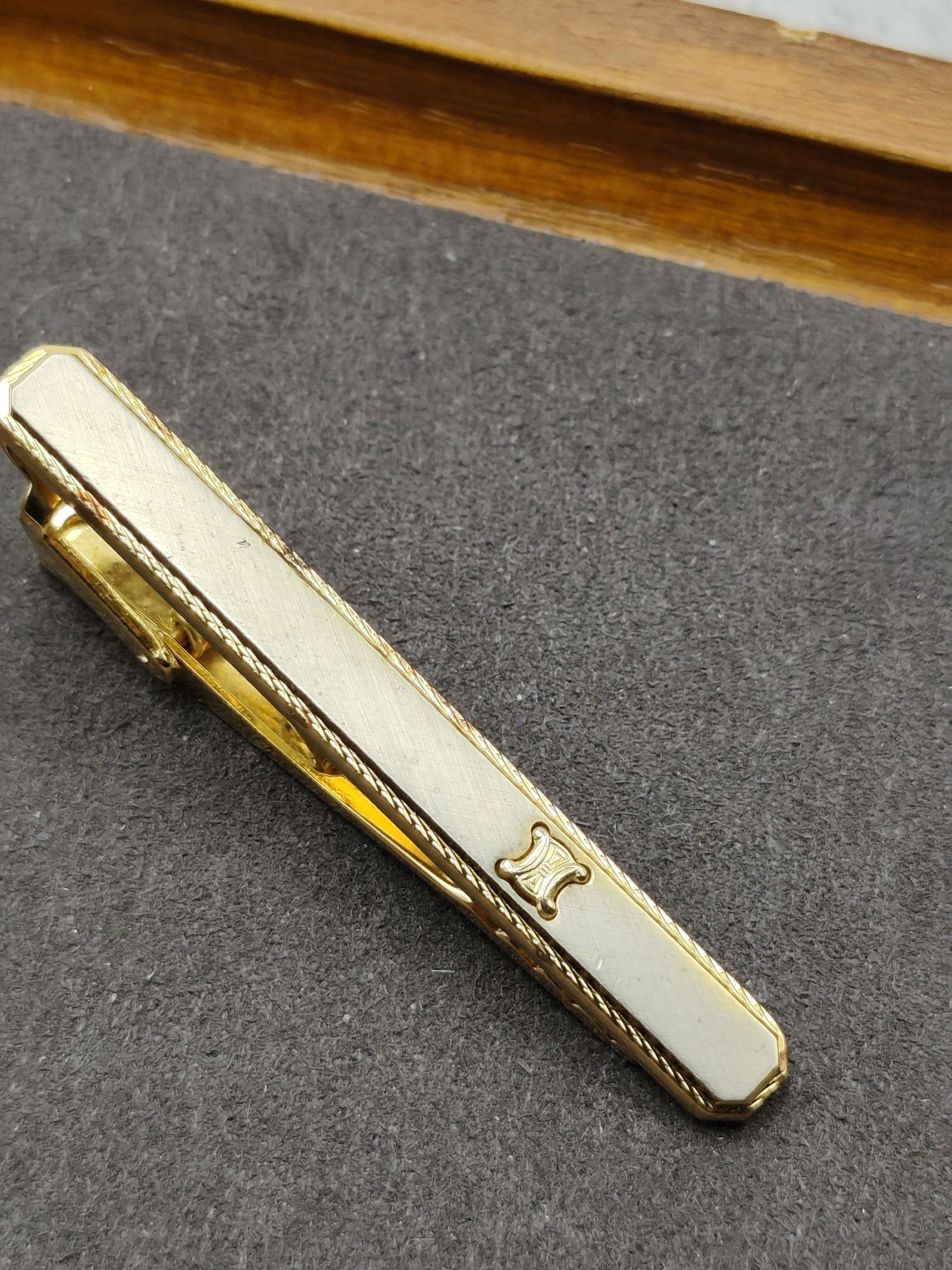 Celine Gold & White Silver 925 Tie Clip image 6
