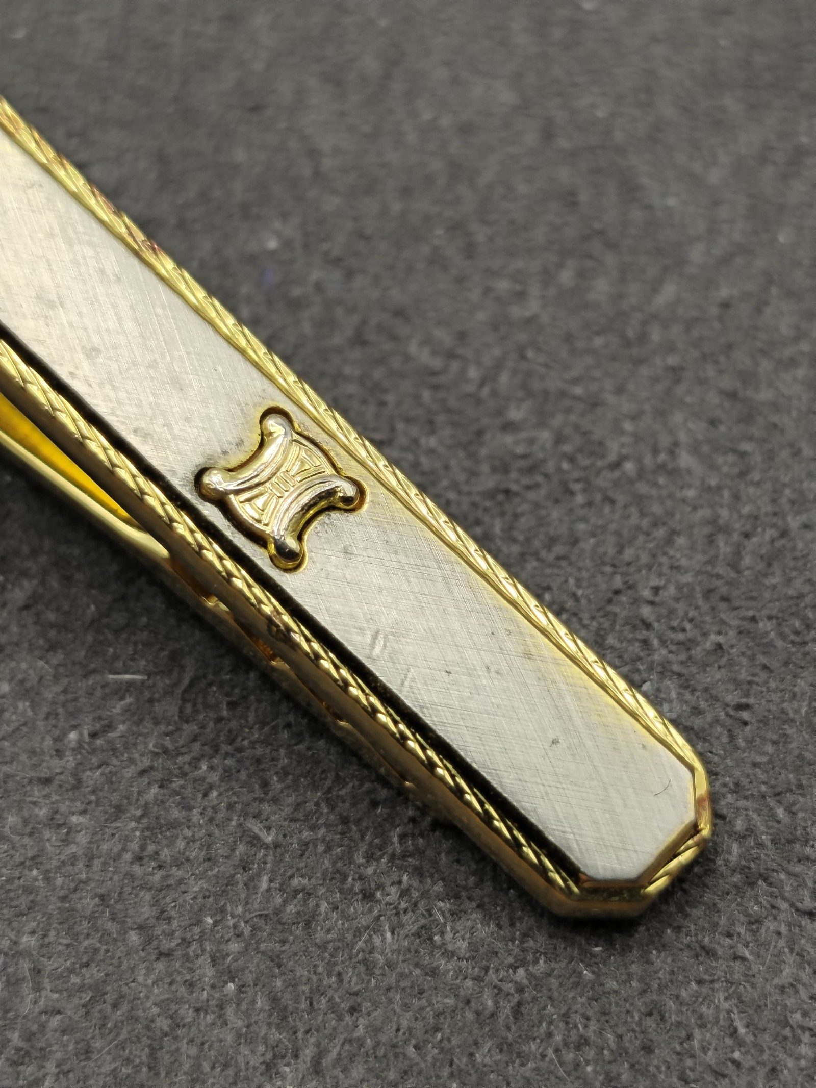 Celine Gold & White Silver 925 Tie Clip image 7