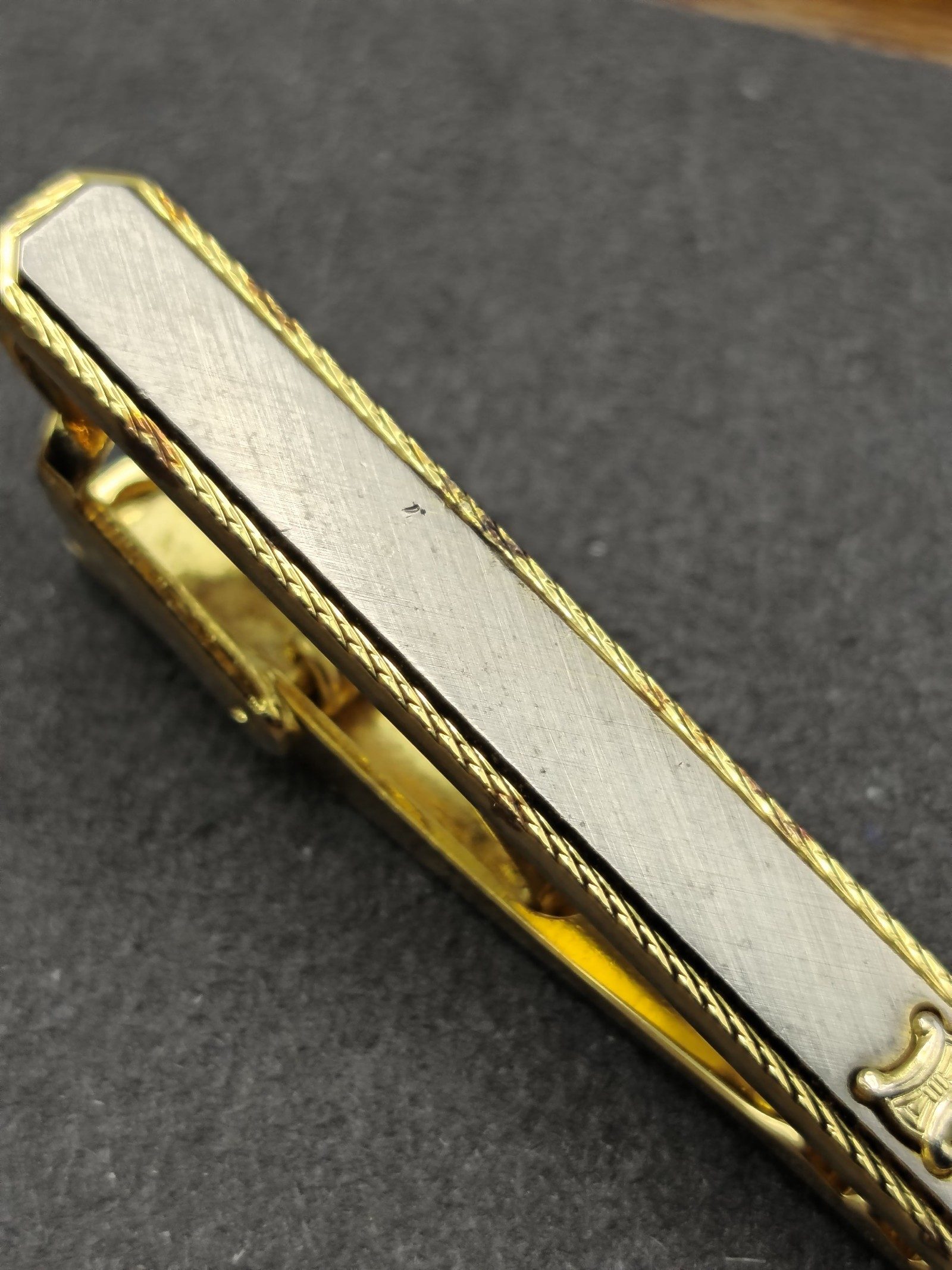 Celine Gold & White Silver 925 Tie Clip image 8