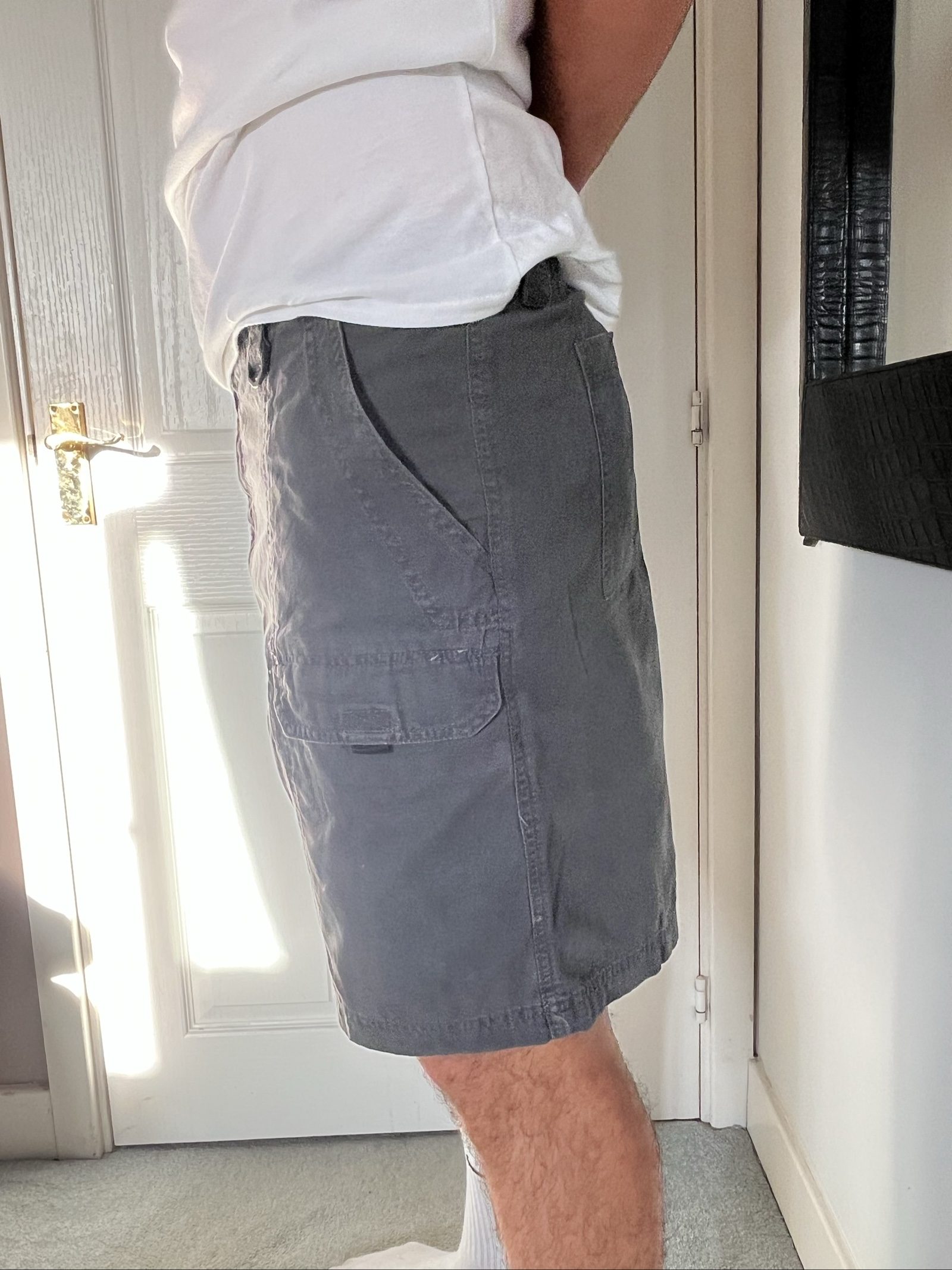 Wrangler Grey Cotton Cargo Shorts Size XL Men's image 2