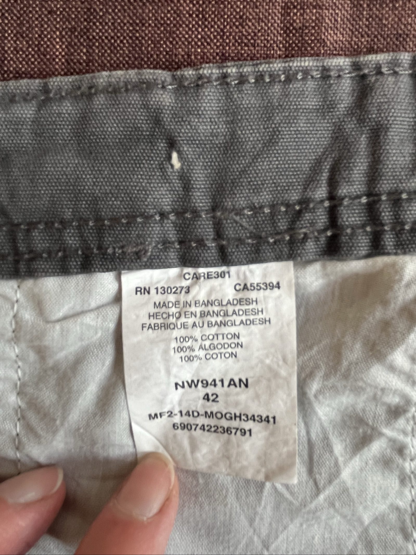 Wrangler Grey Cotton Cargo Shorts Size XL Men's image 5