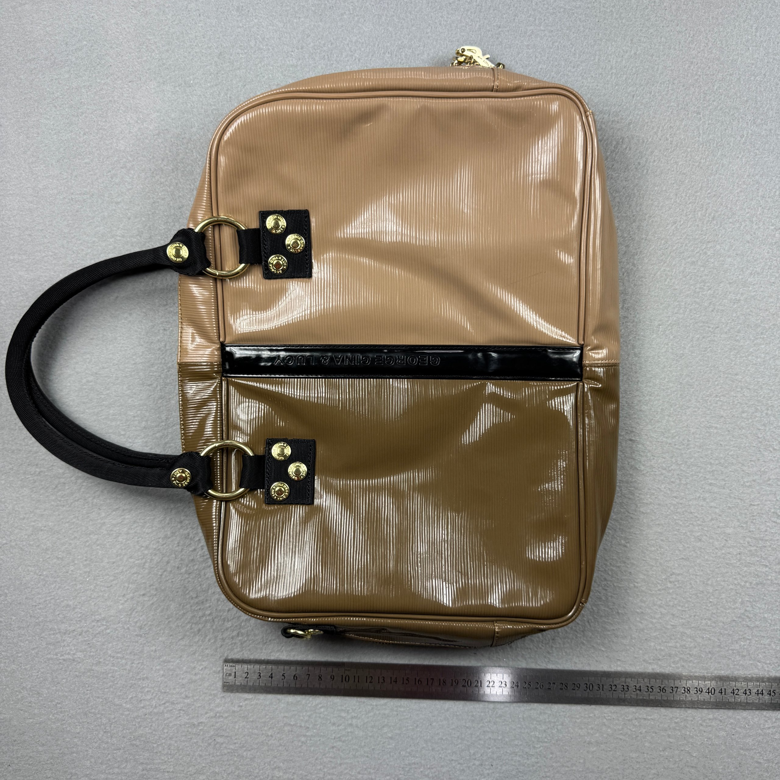 George Gina & Lucy Hooleymooley Y2K GGL Brown & Beige Shoulder Bag Big Size Travel image 4