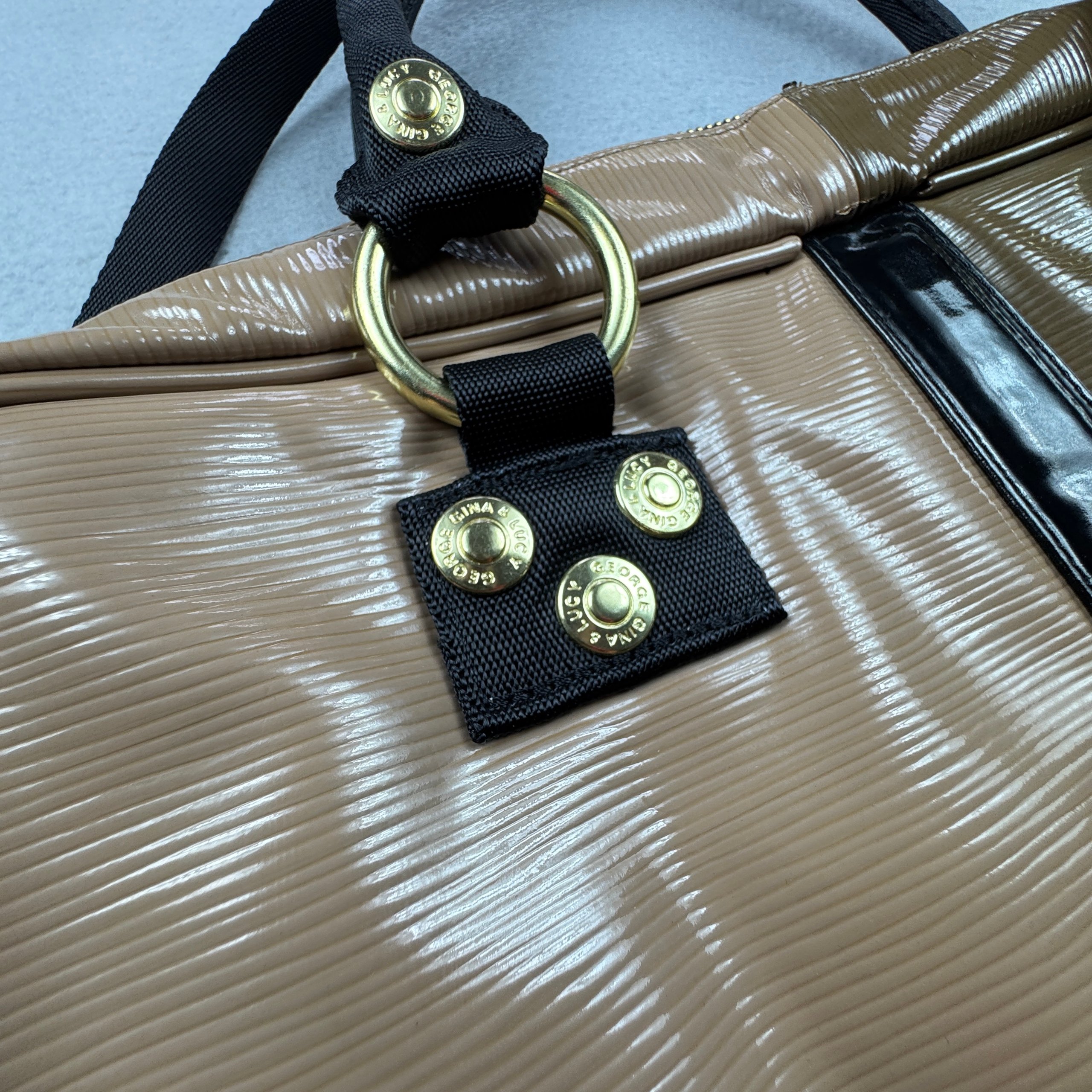 George Gina & Lucy Hooleymooley Y2K GGL Brown & Beige Shoulder Bag Big Size Travel image 10