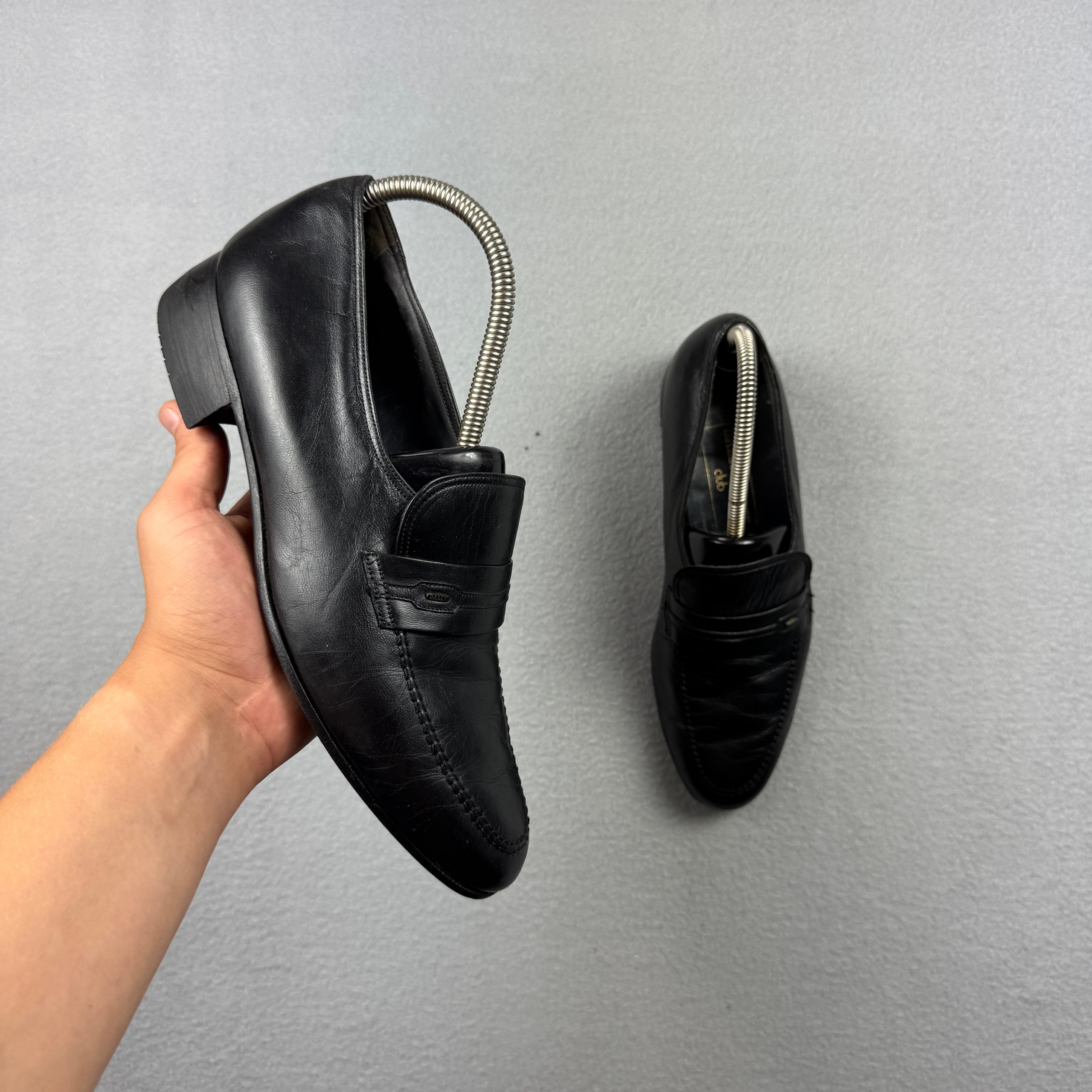 Bally Suisse Club Black Leather Loafers Size 7 / 42 / 27cm