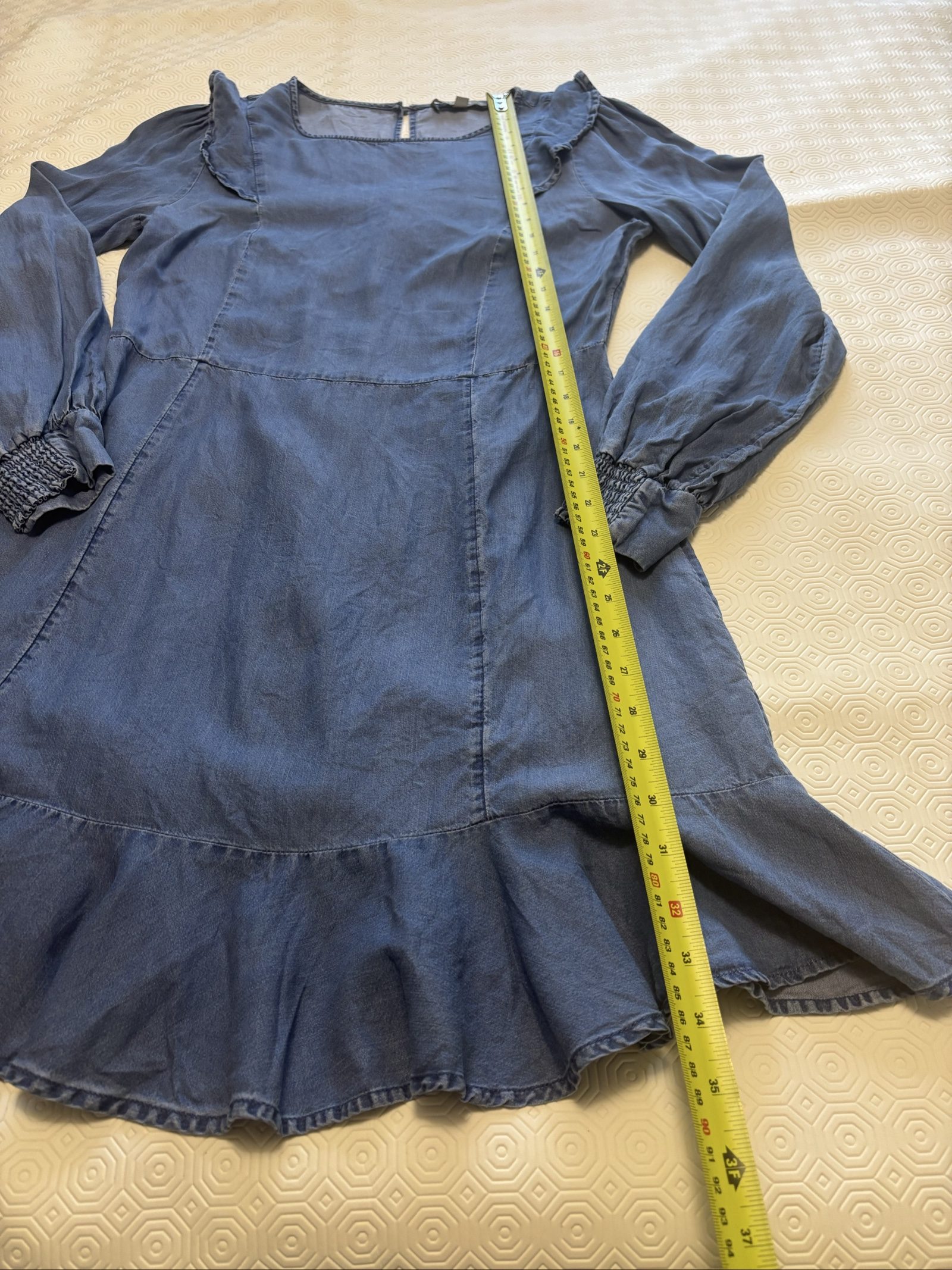 Oasis Blue Denim Effect Dress UK 10 100% Lyocell Casual image 3