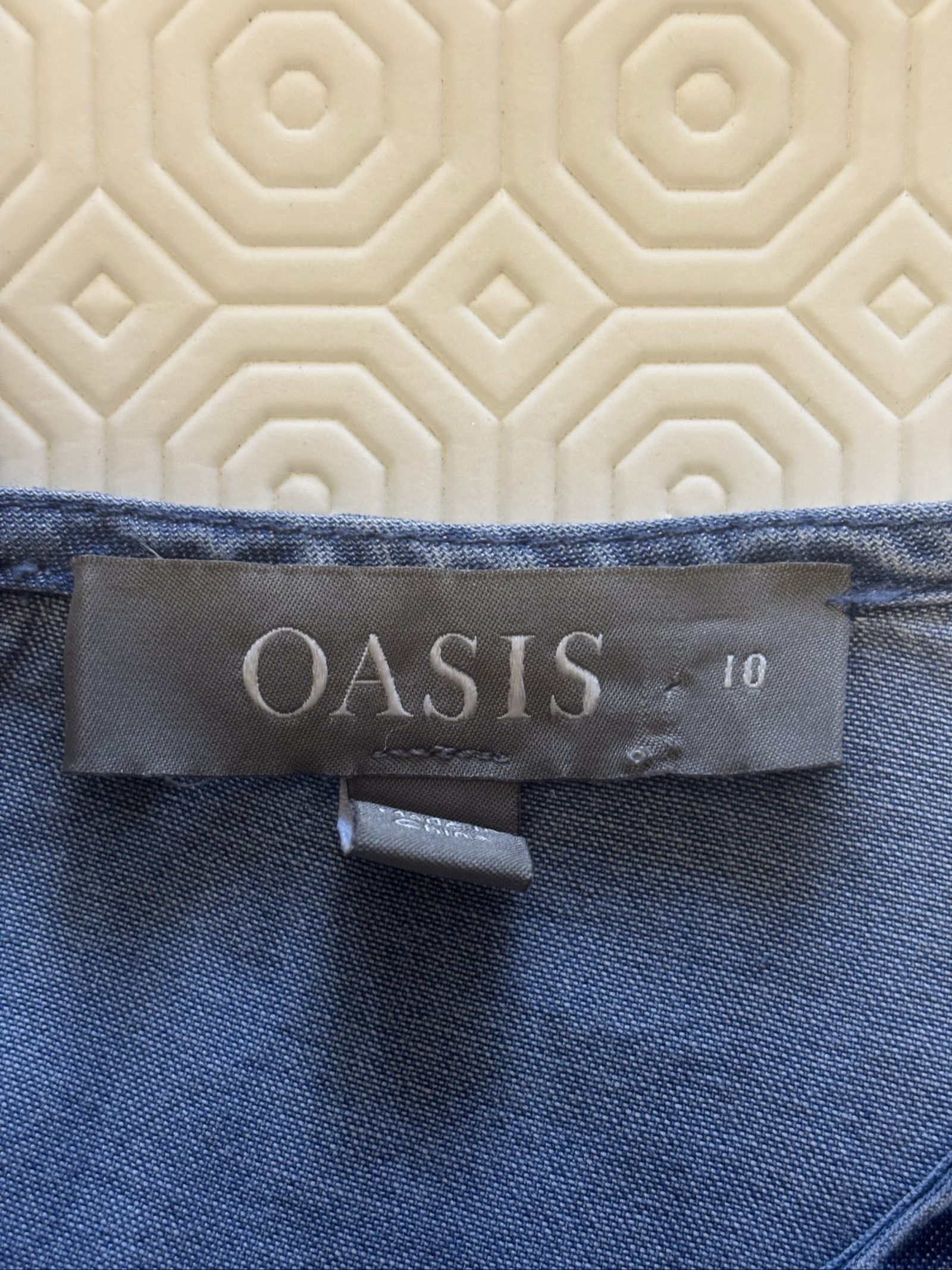 Oasis Blue Denim Effect Dress UK 10 100% Lyocell Casual image 4