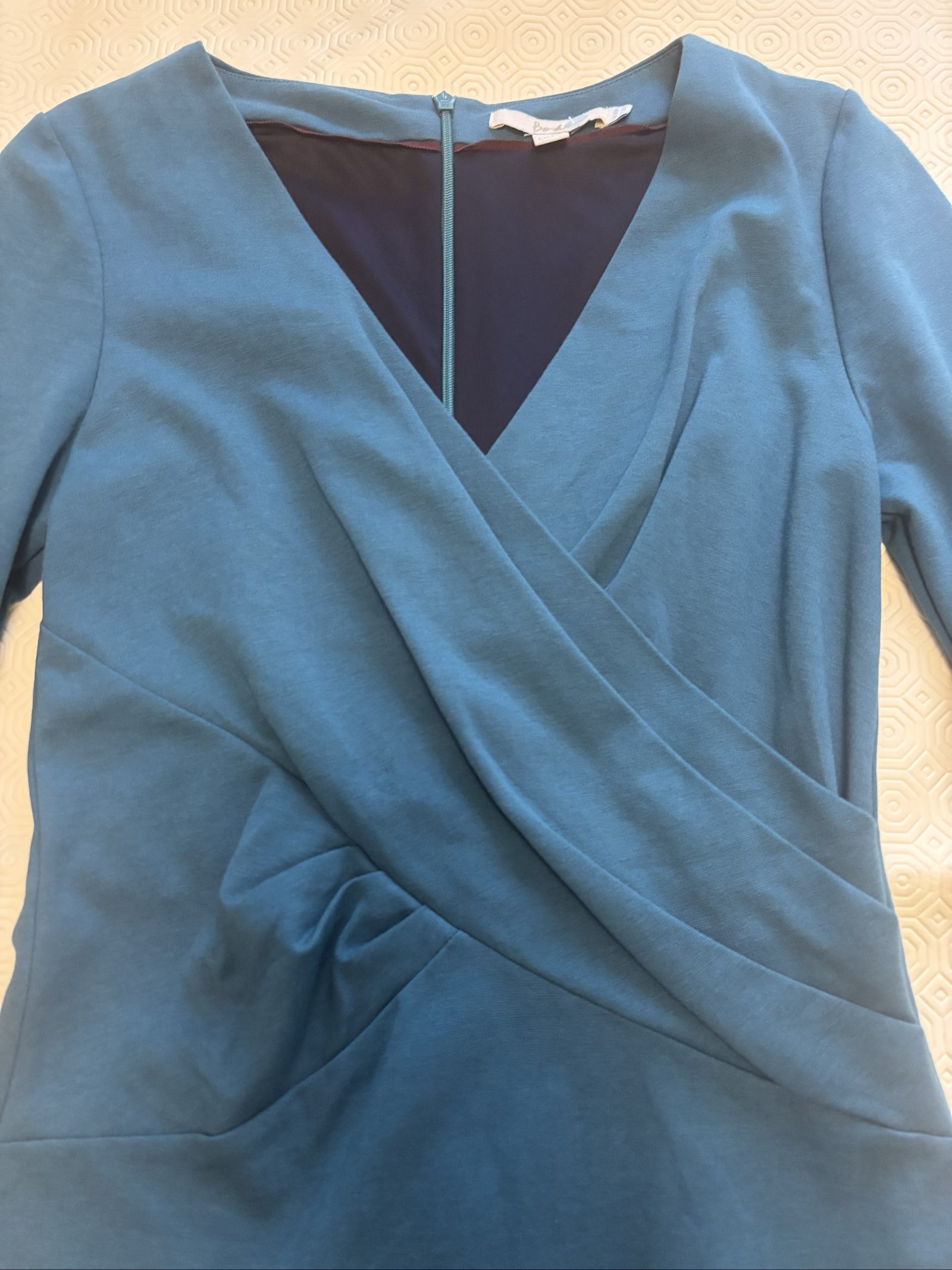 Boden Blue Wrap Style Dress UK 10R US 6R image 2