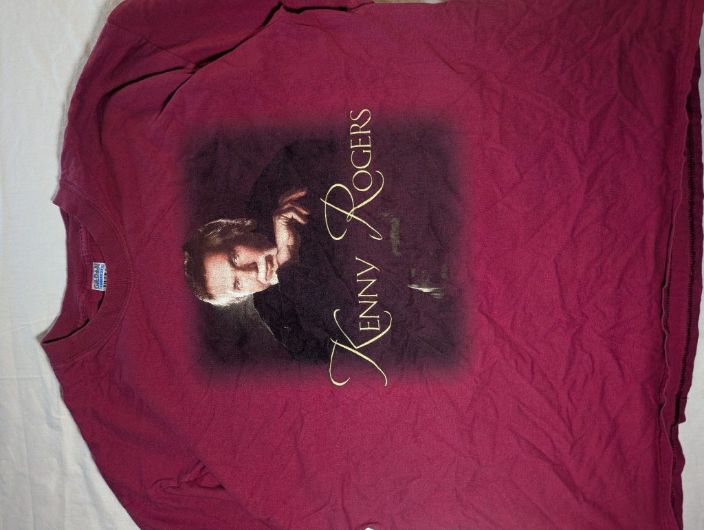 Active Wear Burgundy Kenny Rogers Graphic T-Shirt XL Cotton