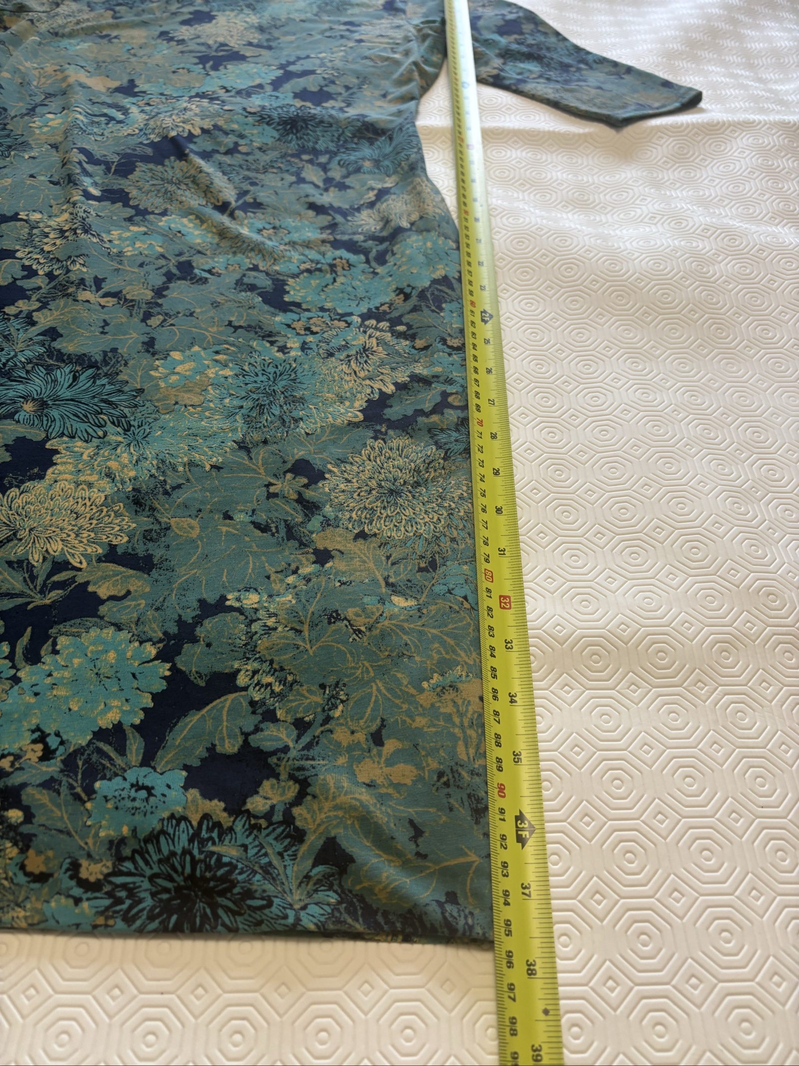 Peruvian Connection Blue & Green Floral Printed Long Sleeve Dress small image 3