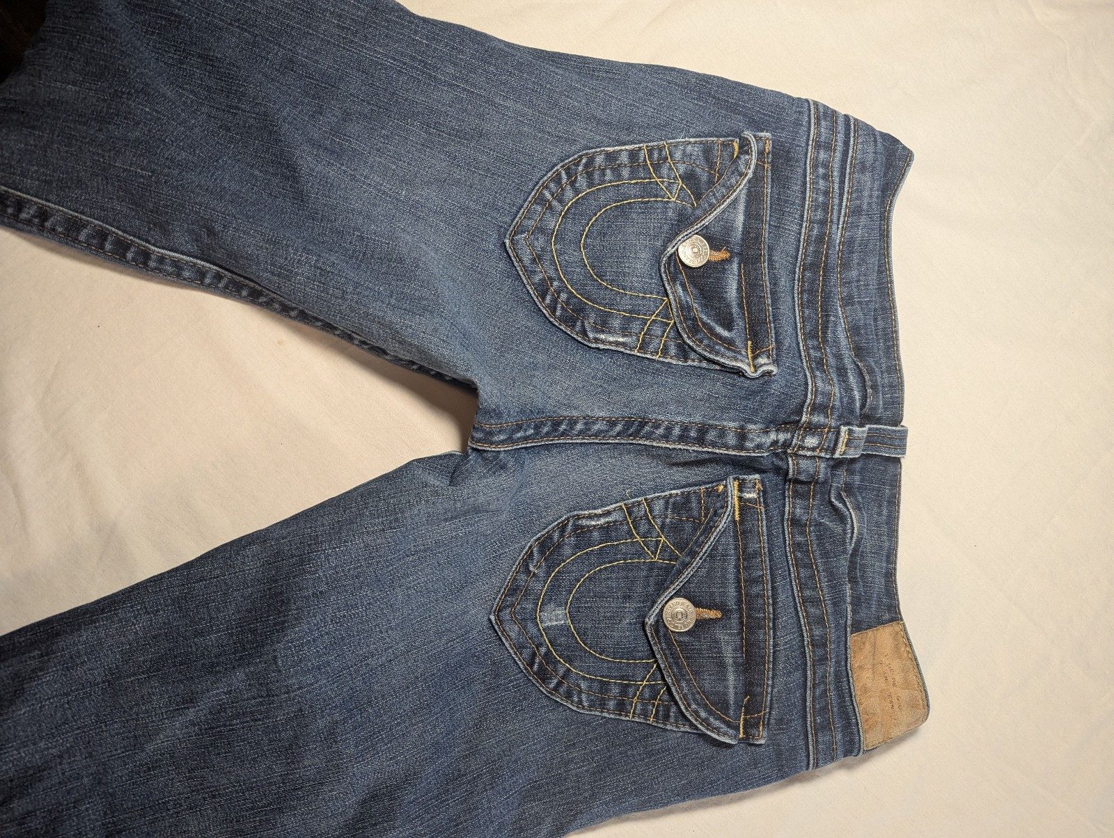 True Religion Blue Denim Jeans Size 29 Distressed Hem image 7