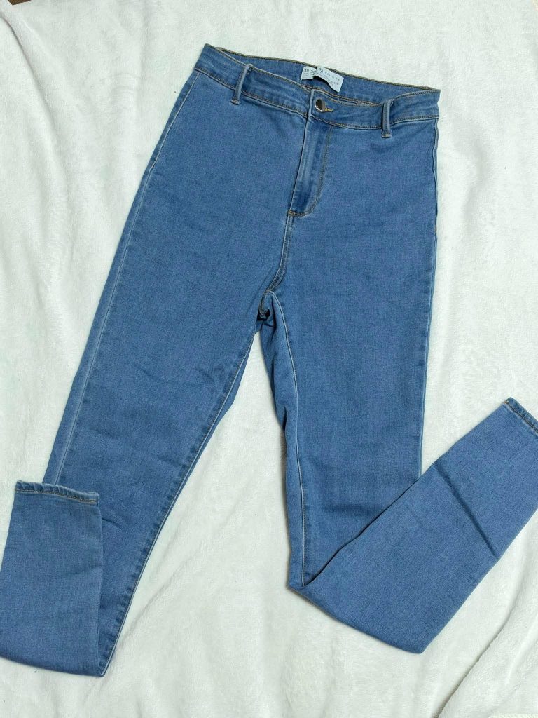 Primark High Waisted Skinny Jeans Blue Denim UK 10