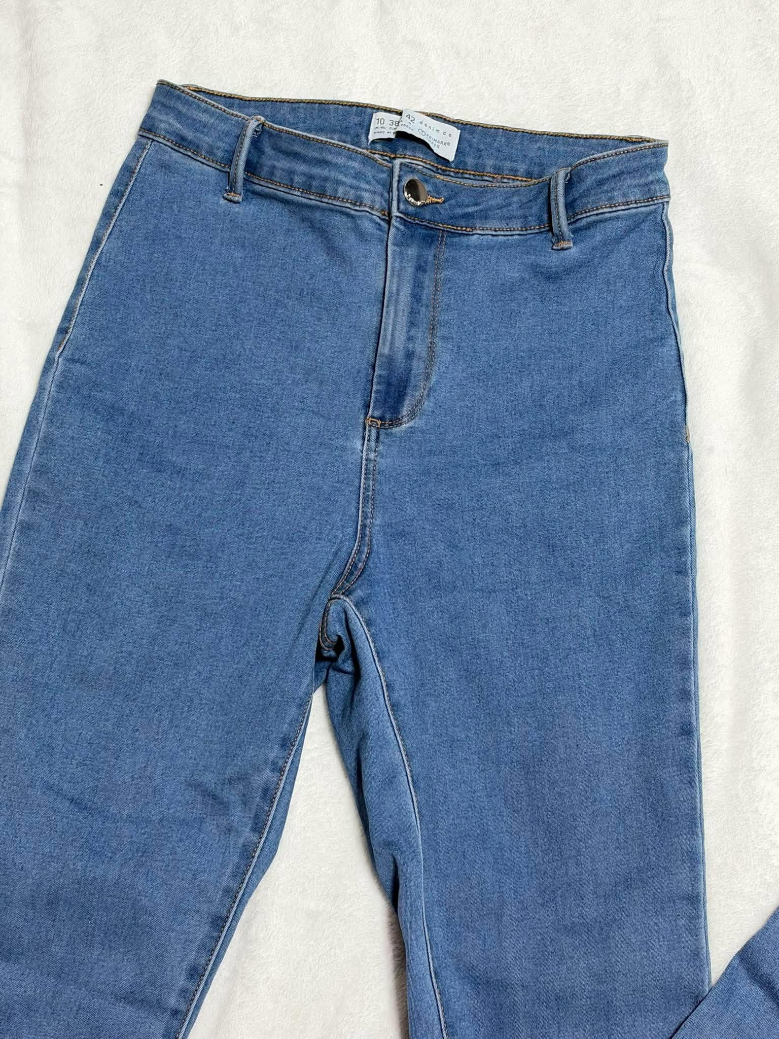 Primark High Waisted Skinny Jeans Blue Denim UK 10 image 3