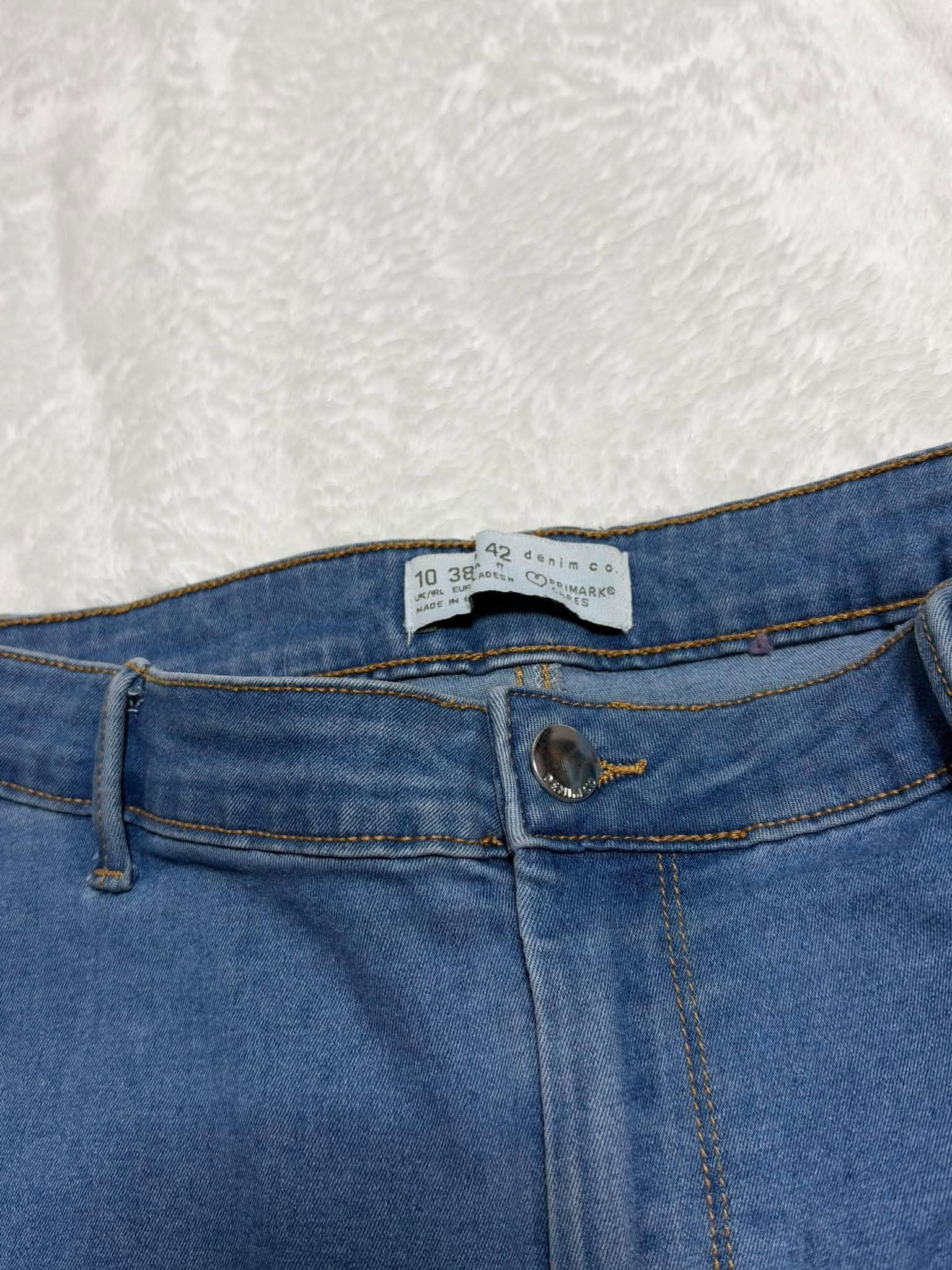 Primark High Waisted Skinny Jeans Blue Denim UK 10 image 4