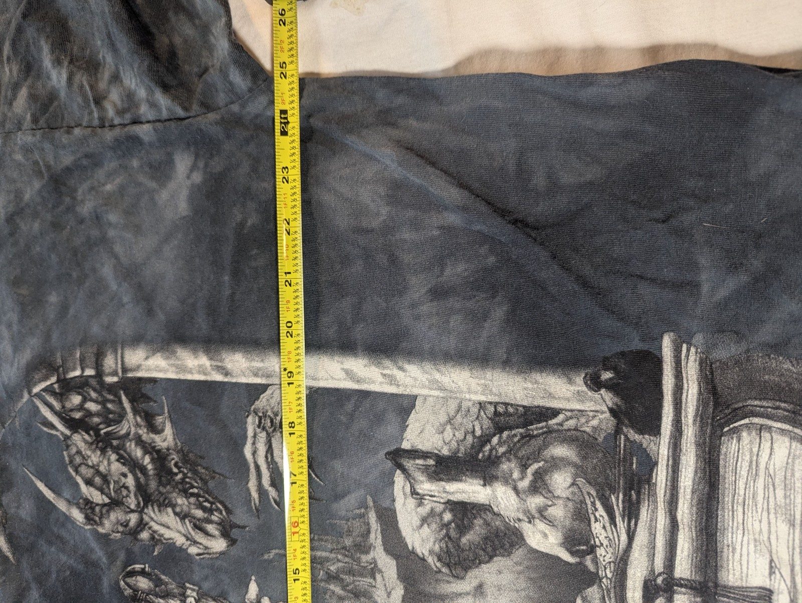 The Mountain Black & Grey Dragon Wizard Graphic T-Shirt XXL image 4