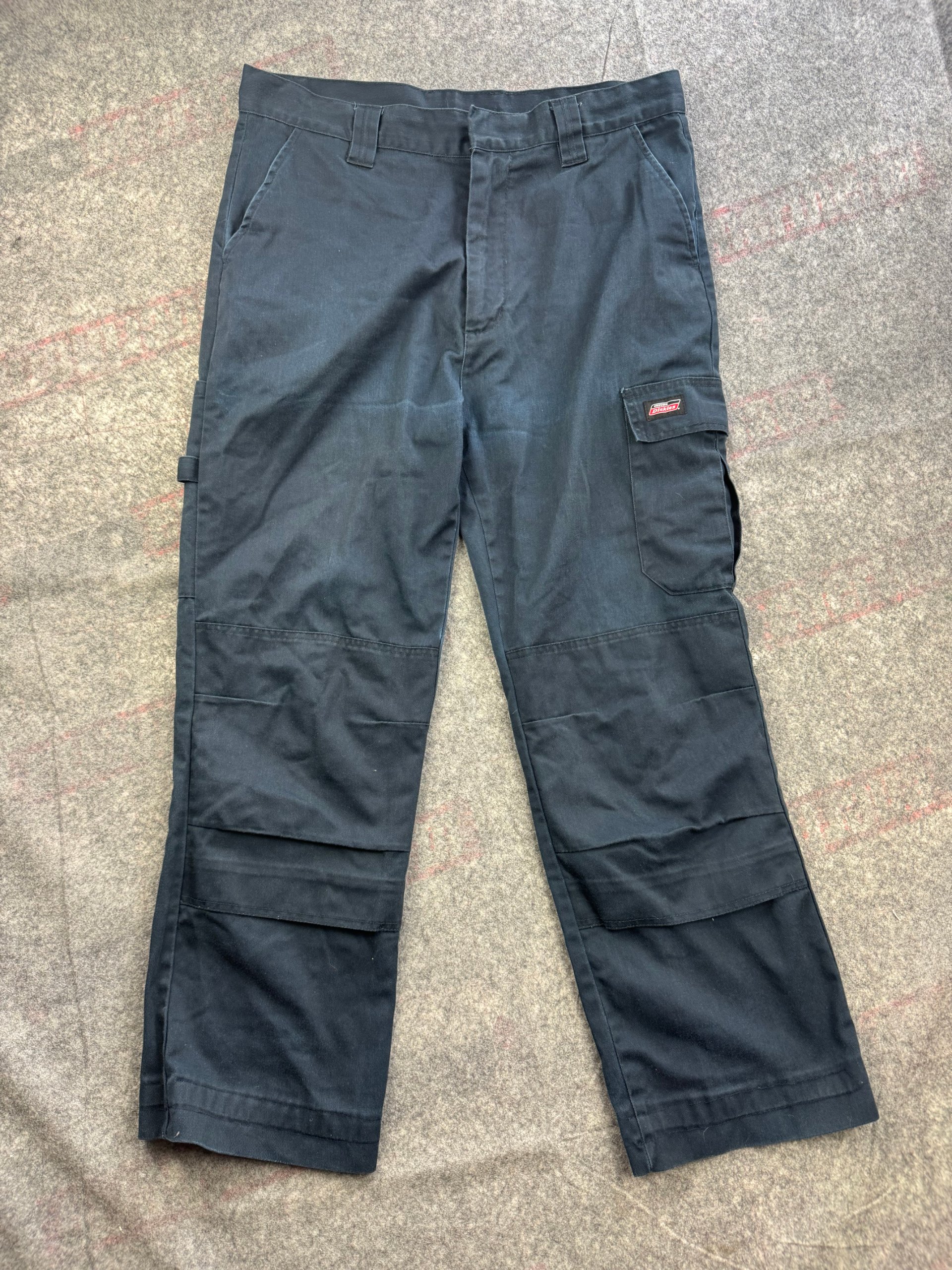 Dickies Navy Cargo Work Trousers UK 36R Carpenter Pockets