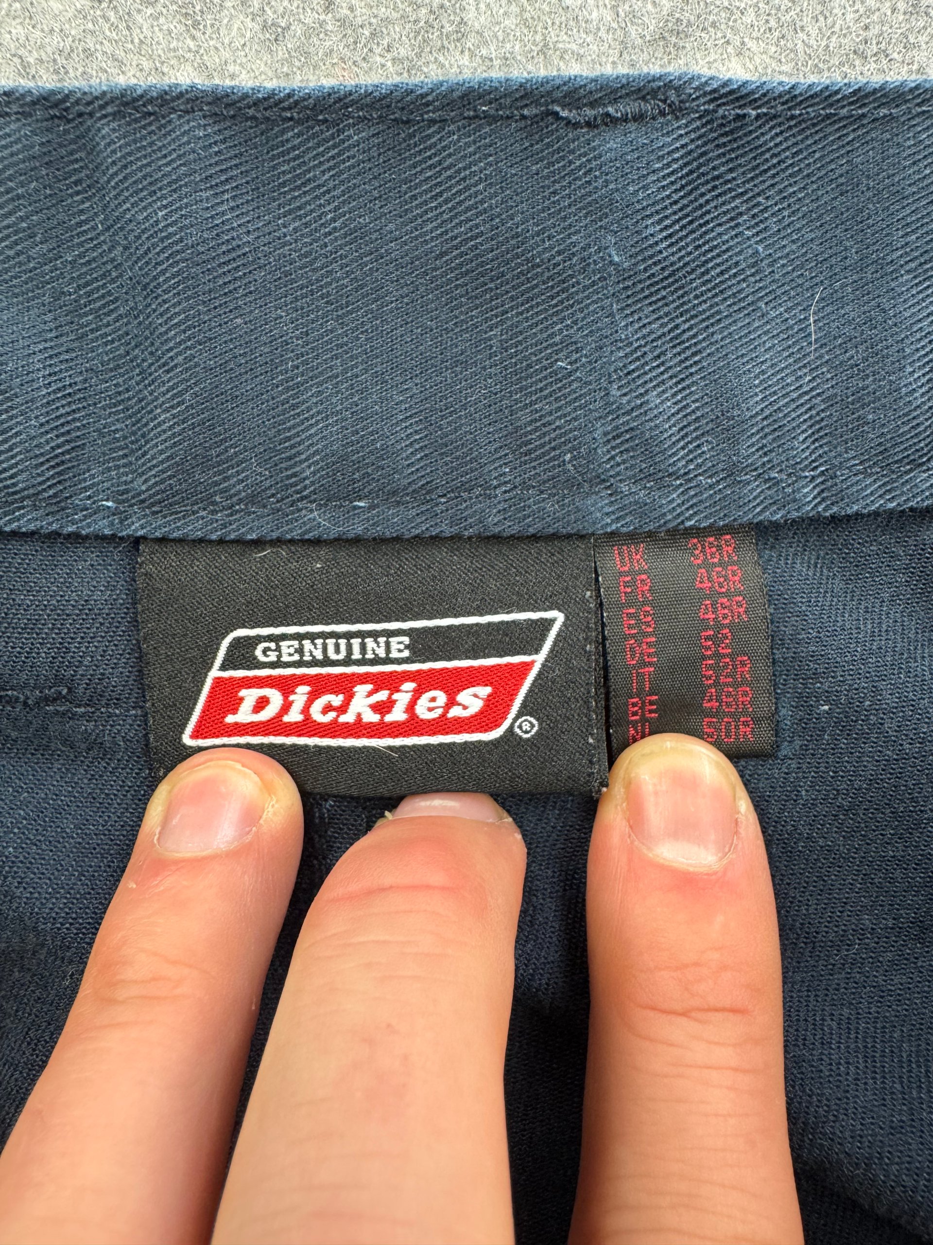 Dickies Navy Cargo Work Trousers UK 36R Carpenter Pockets image 3