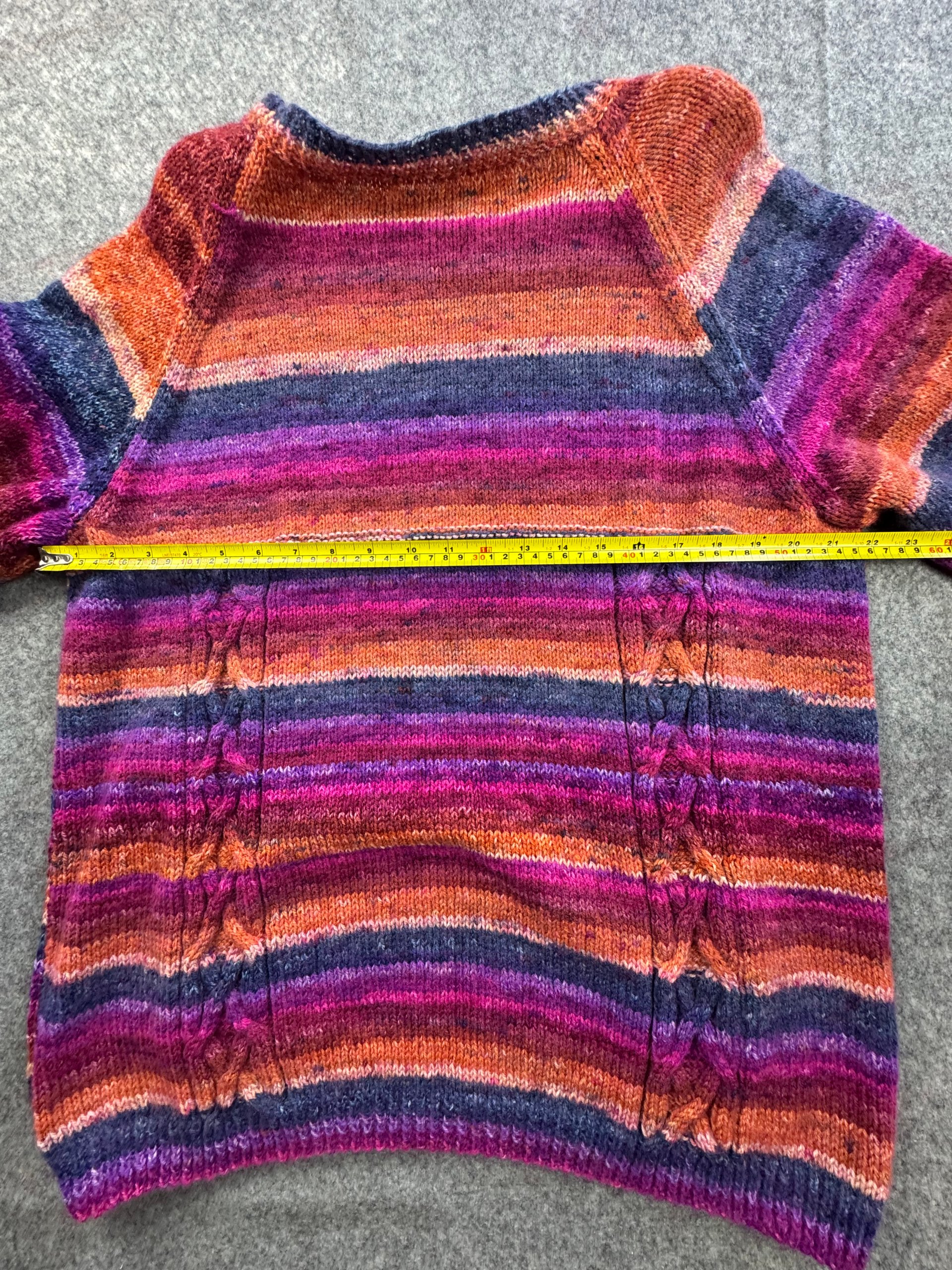 Handmade Multi Colour Striped Cable Knit Jumper Women’s Large image 5