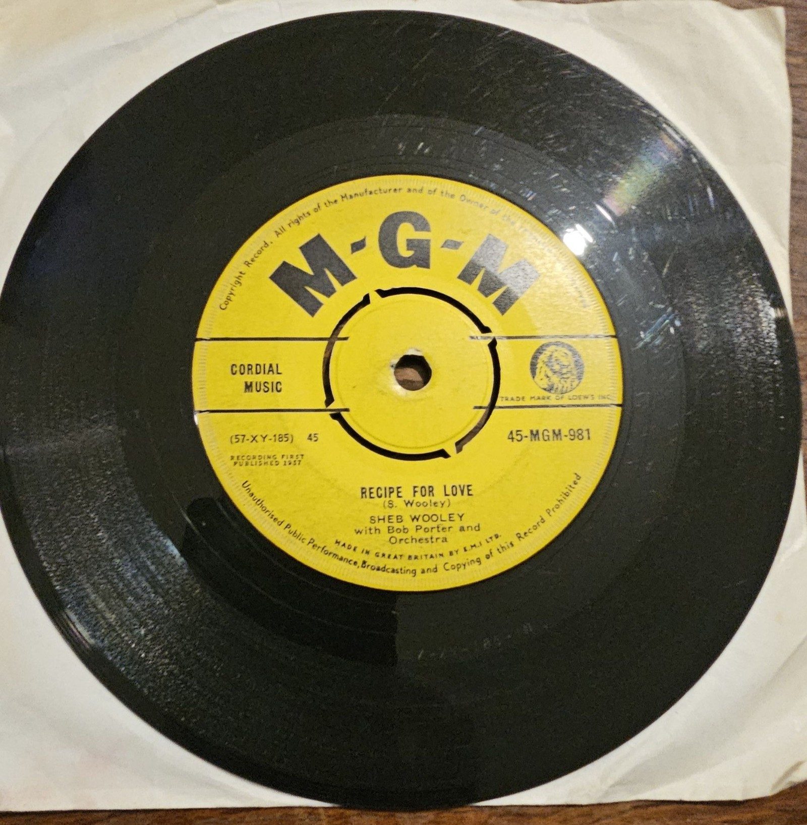 Sheb Wooley purple people eater MGM 45-MGM-981 7" Vinyl Single