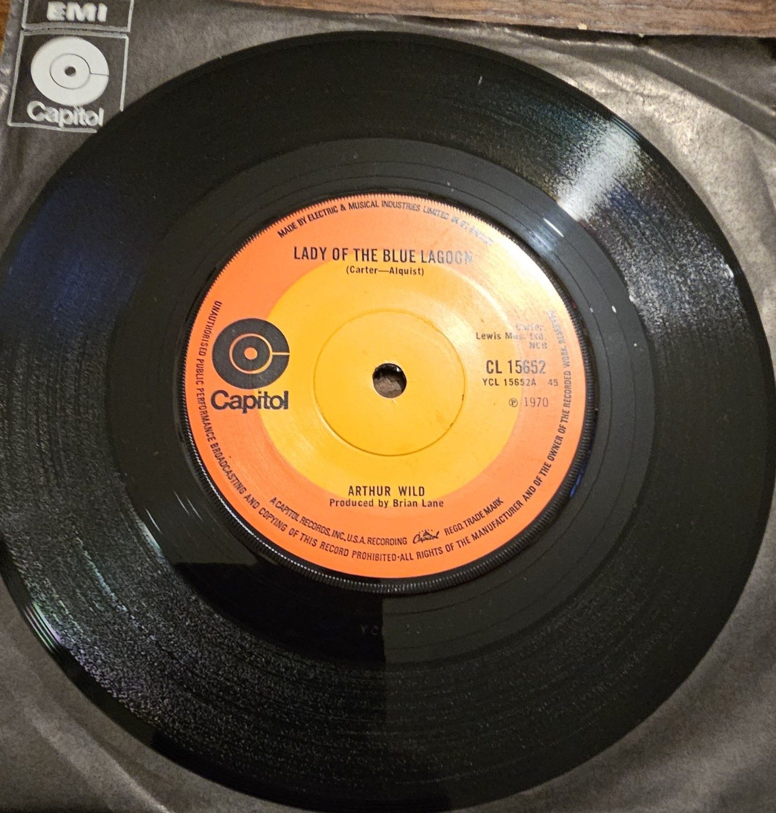 Original UK 1970 Capitol 7” single by Arthur Wild, Jack Wild.
