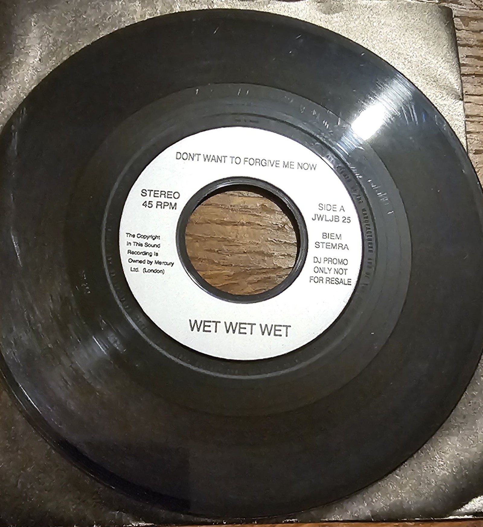 Wet Wet Wet Don't Want To Forgive Me Now Mercury JW/LJB 25 In The Ghetto PROMO