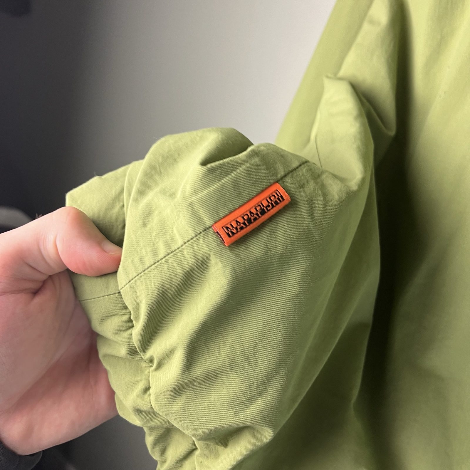 Napapijri Green Hooded Anorak Jacket Fleece lined Rainforest image 3