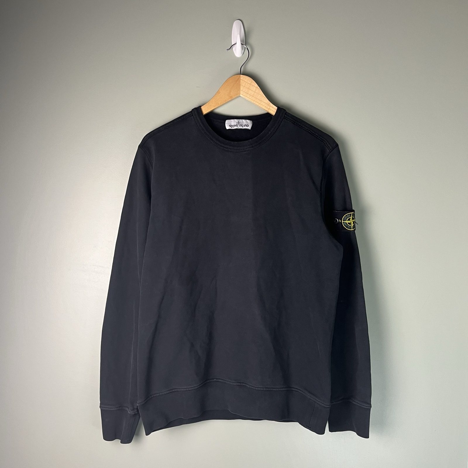 Stone Island Men Black Crew Neck Sweatshirt