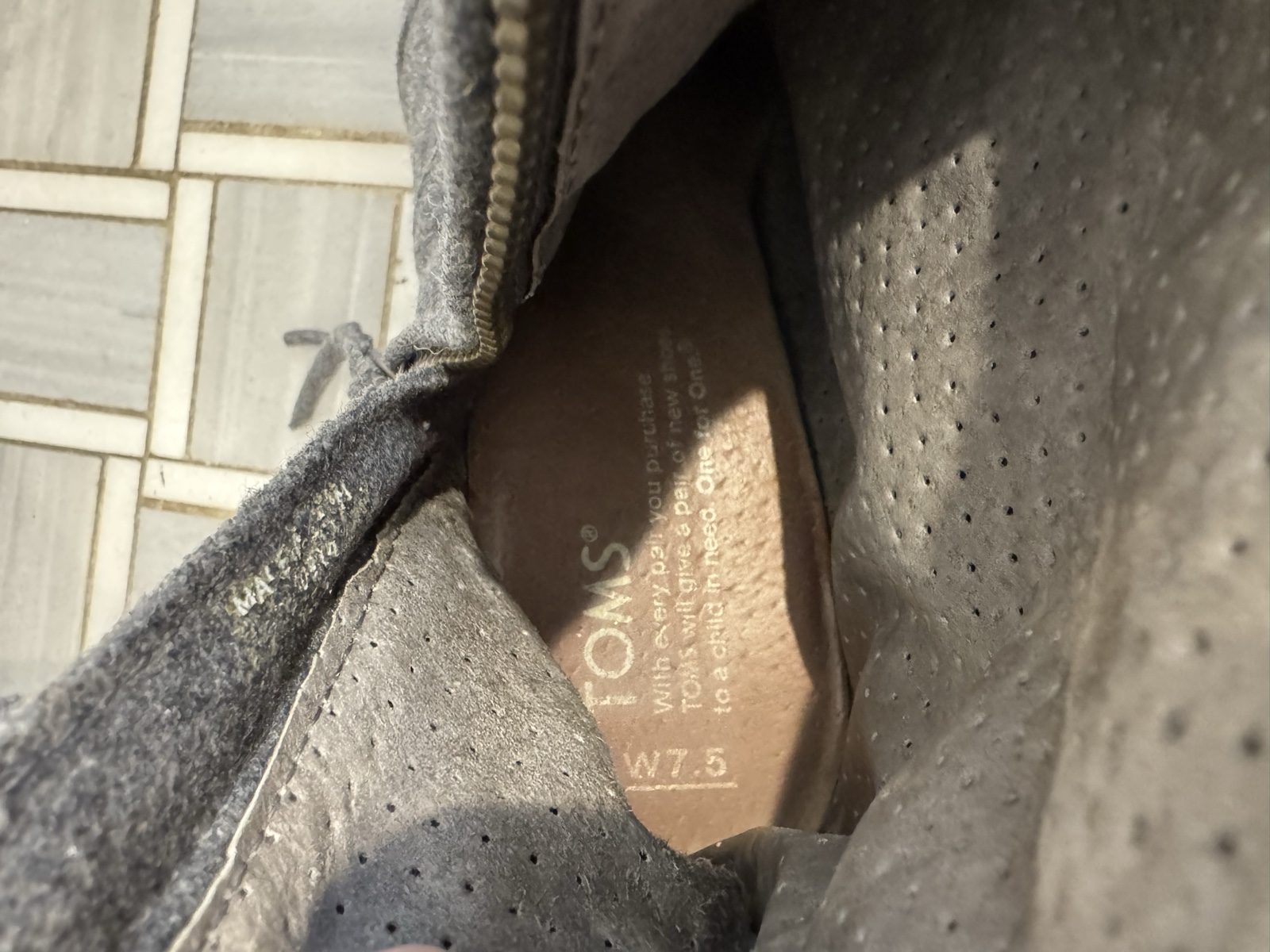TOMS Grey Felt Wedge Ankle Boots US W 7.5 image 5