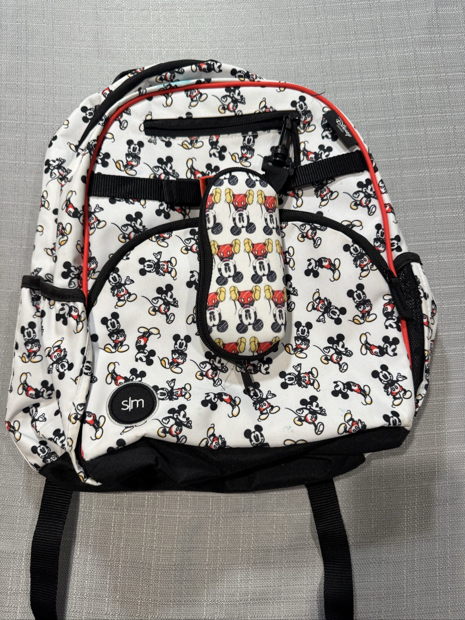 Disney White & Black Mickey Mouse Kids Backpack