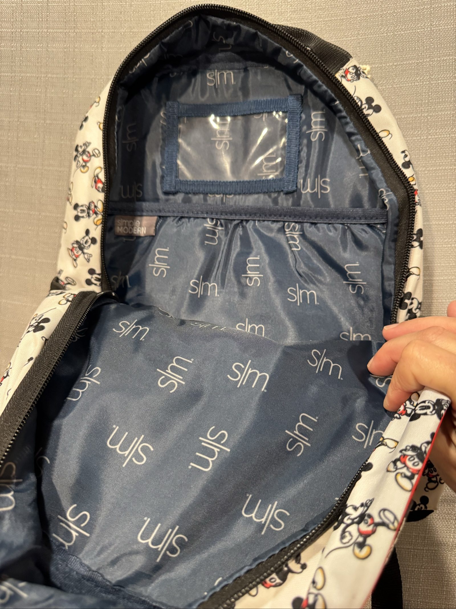 Disney White & Black Mickey Mouse Kids Backpack image 7