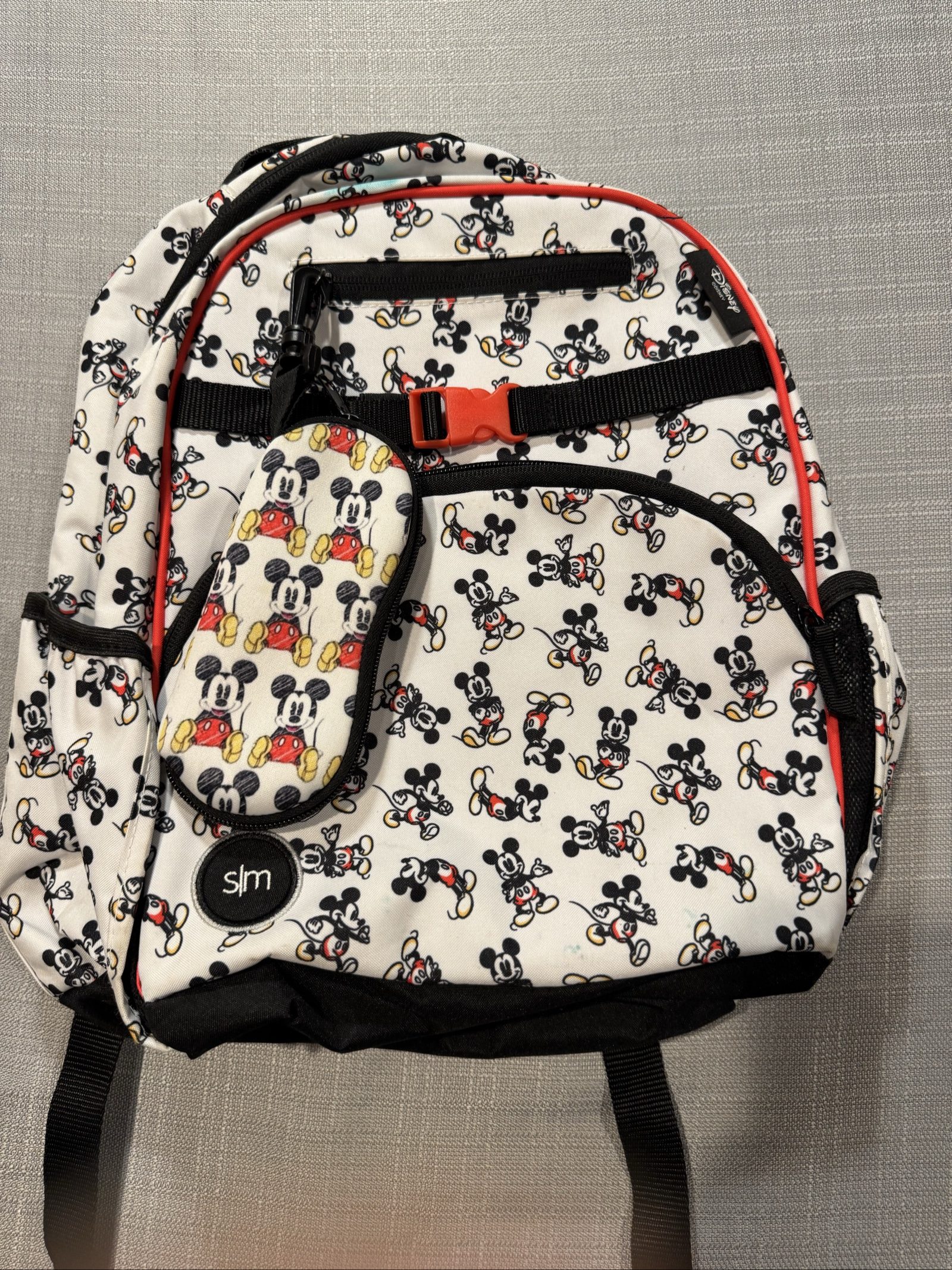 Disney White & Black Mickey Mouse Kids Backpack image 10