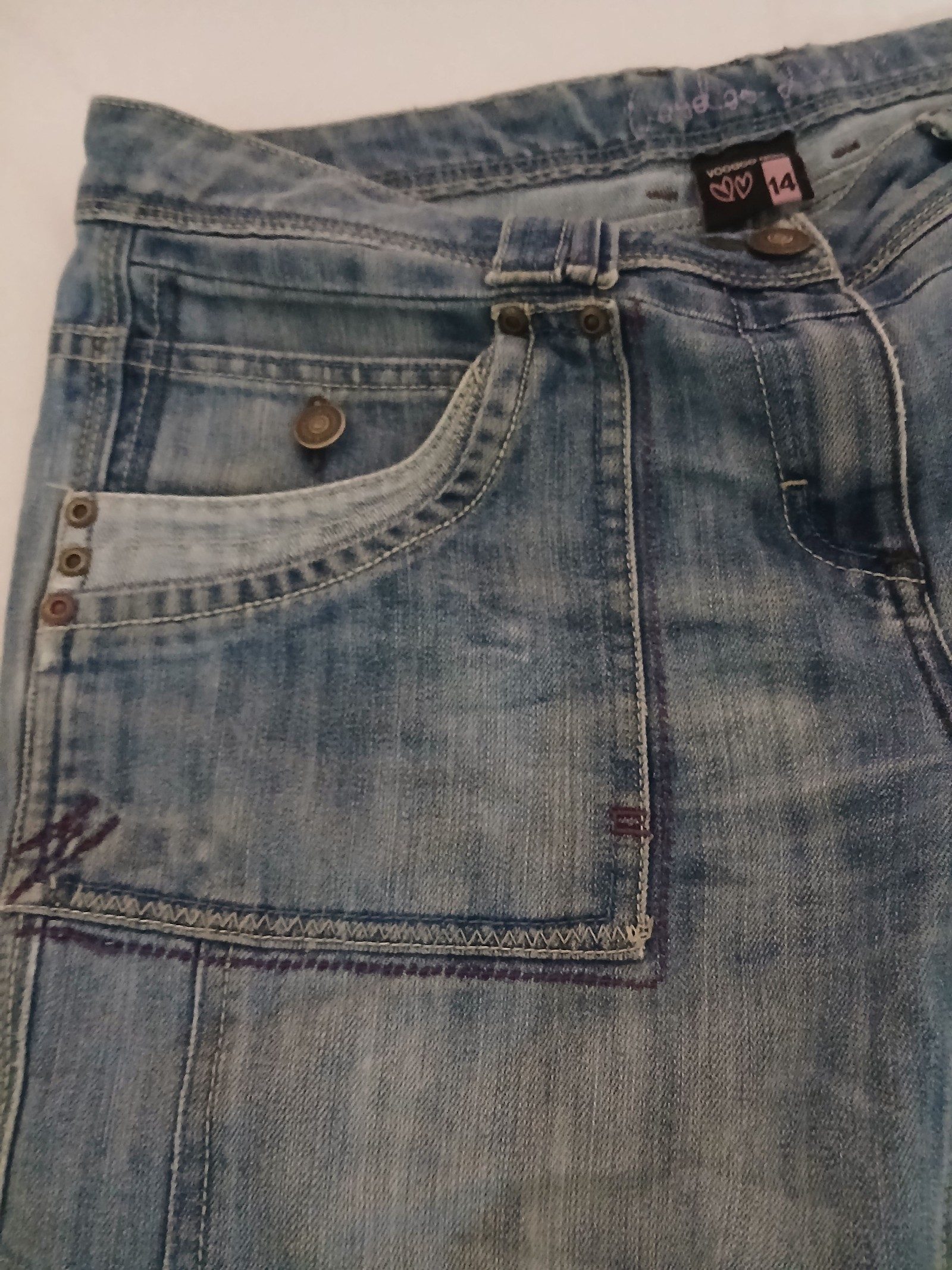 Voodoo Dolls Girls Light Blue Denim Shorts Size 14 image 3